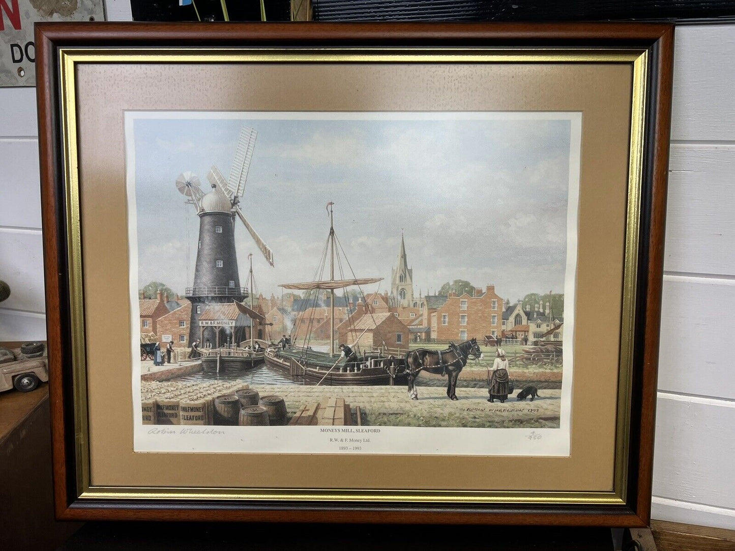 Vintage Robin Wheeldon Signed & Framed Limited Edition Print "Moneys Mill Sleaford" 4/950