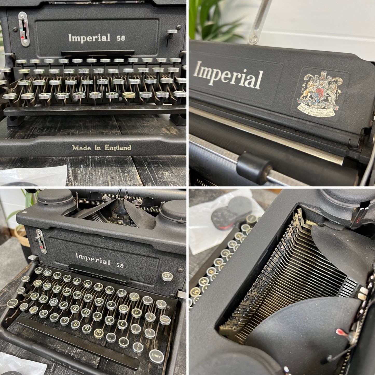 Vintage 1940's Imperial 58 Portable Typewriter Retro Home Decor Display