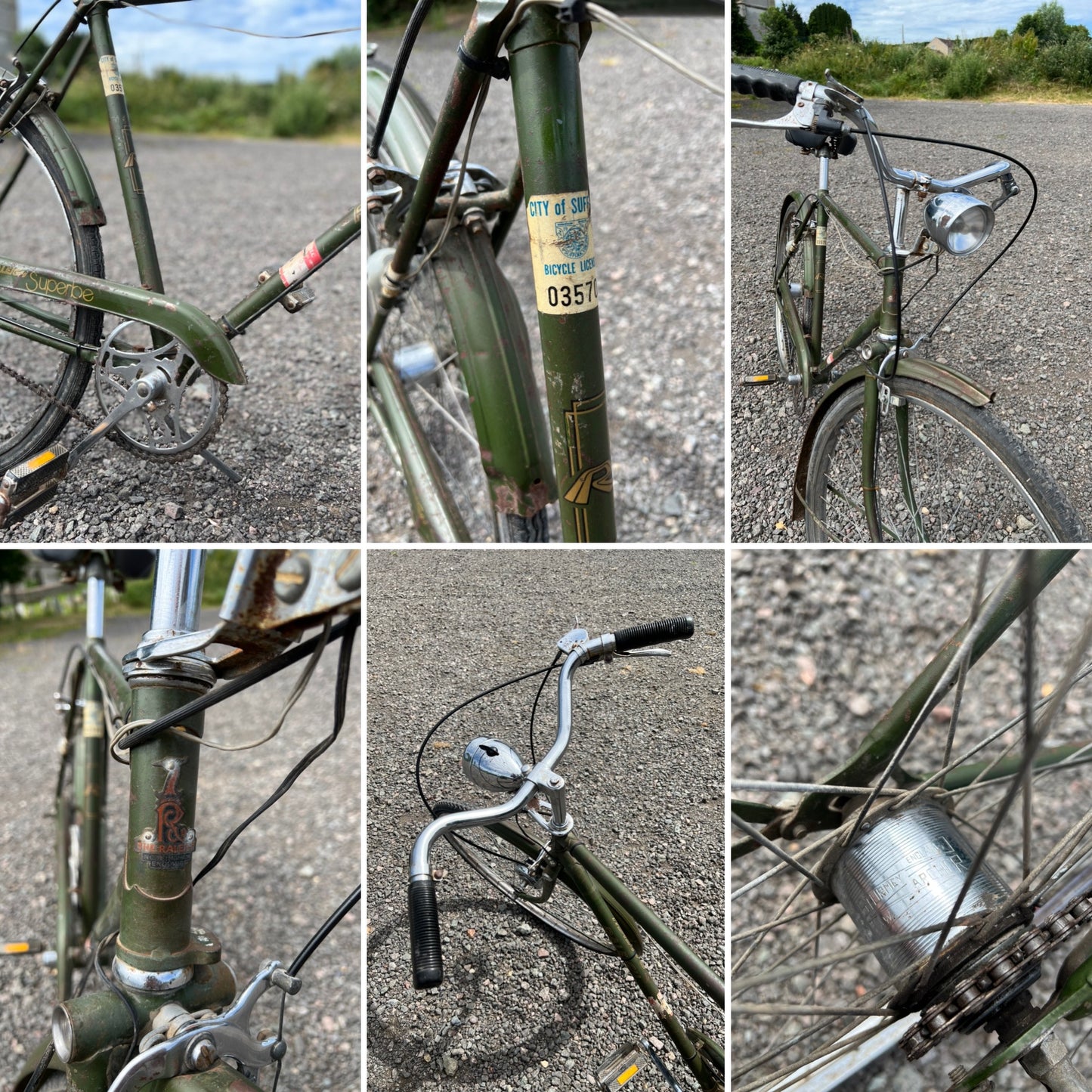 2x Vintage Raleigh Ladies & Gents Bicycle Sports Superbe PAIR Retail Shop Decor Bike Display