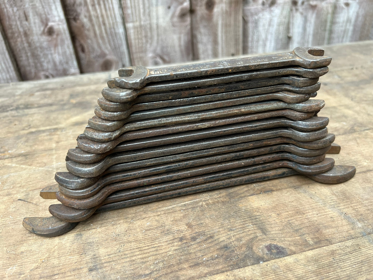 14x Vintage Superslim Spanners Job Lot Imperial Whitworth BSF AF