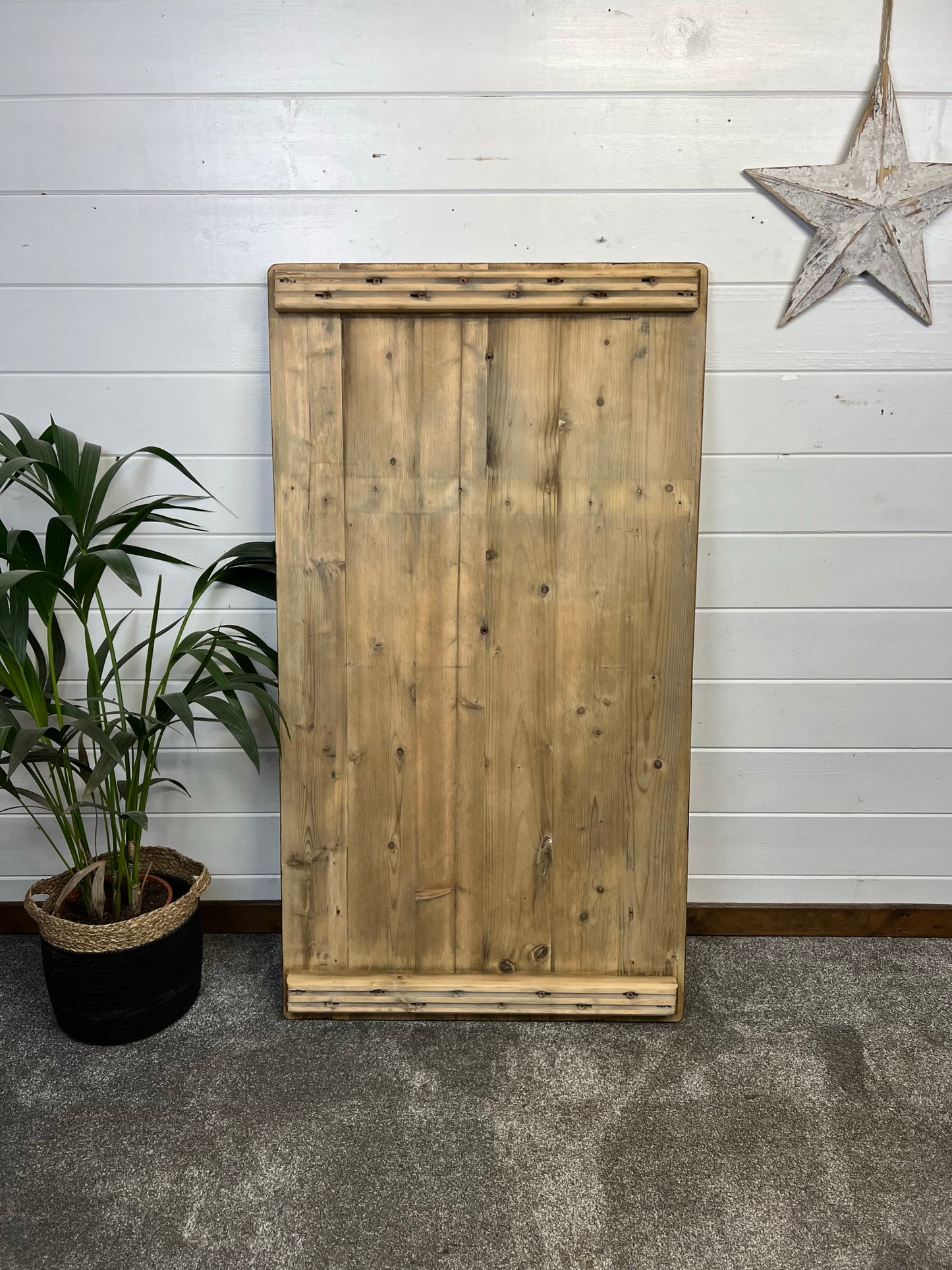 Vintage Rustic Wooden Trestle Table Desk Top Industrial Farmhouse Dining Garden Reclaimed