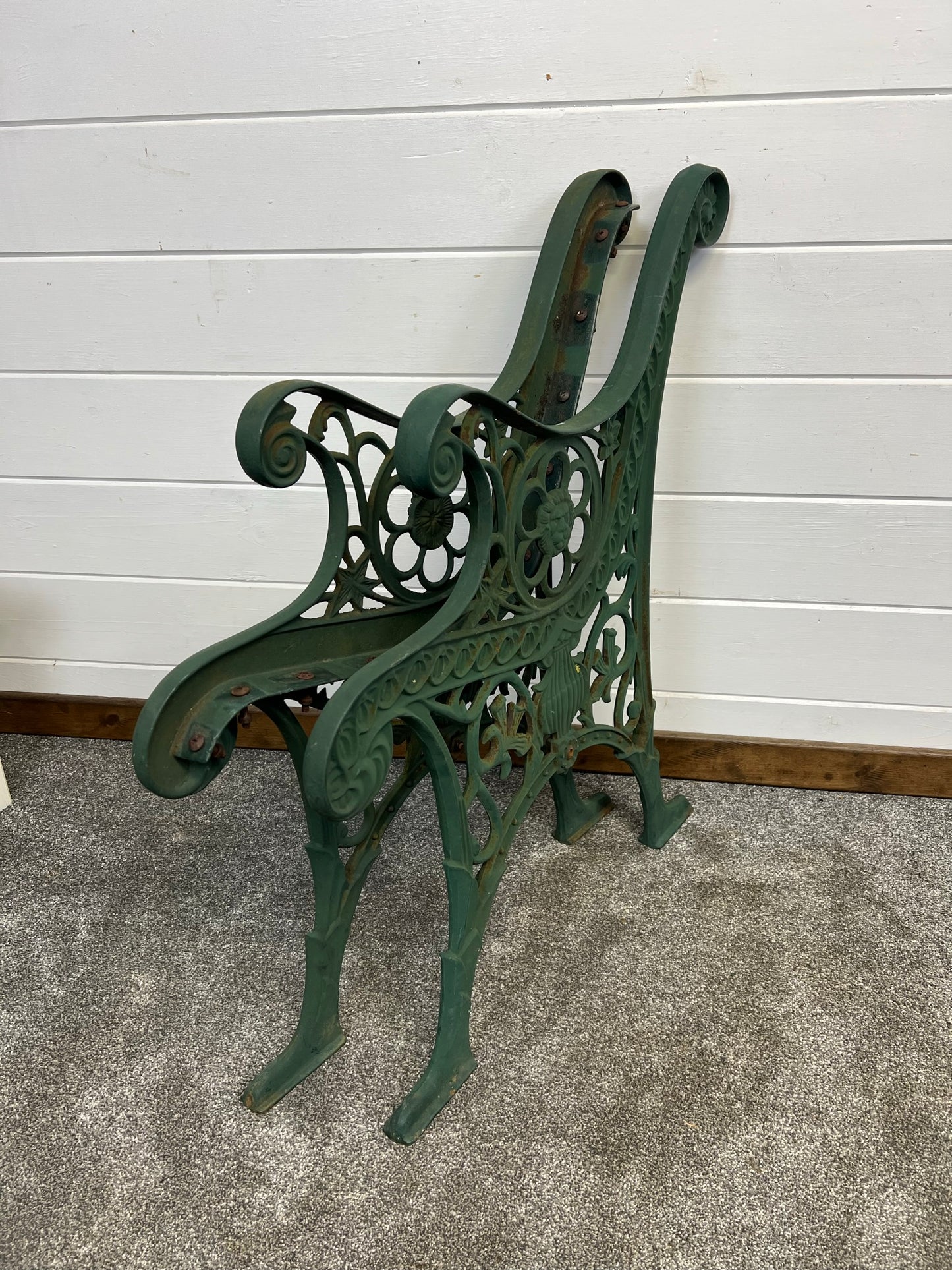 Vintage Cast Iron Lion Head Decorative Bench Leg Ends Reclaimed Home Garden Architectural Salvage