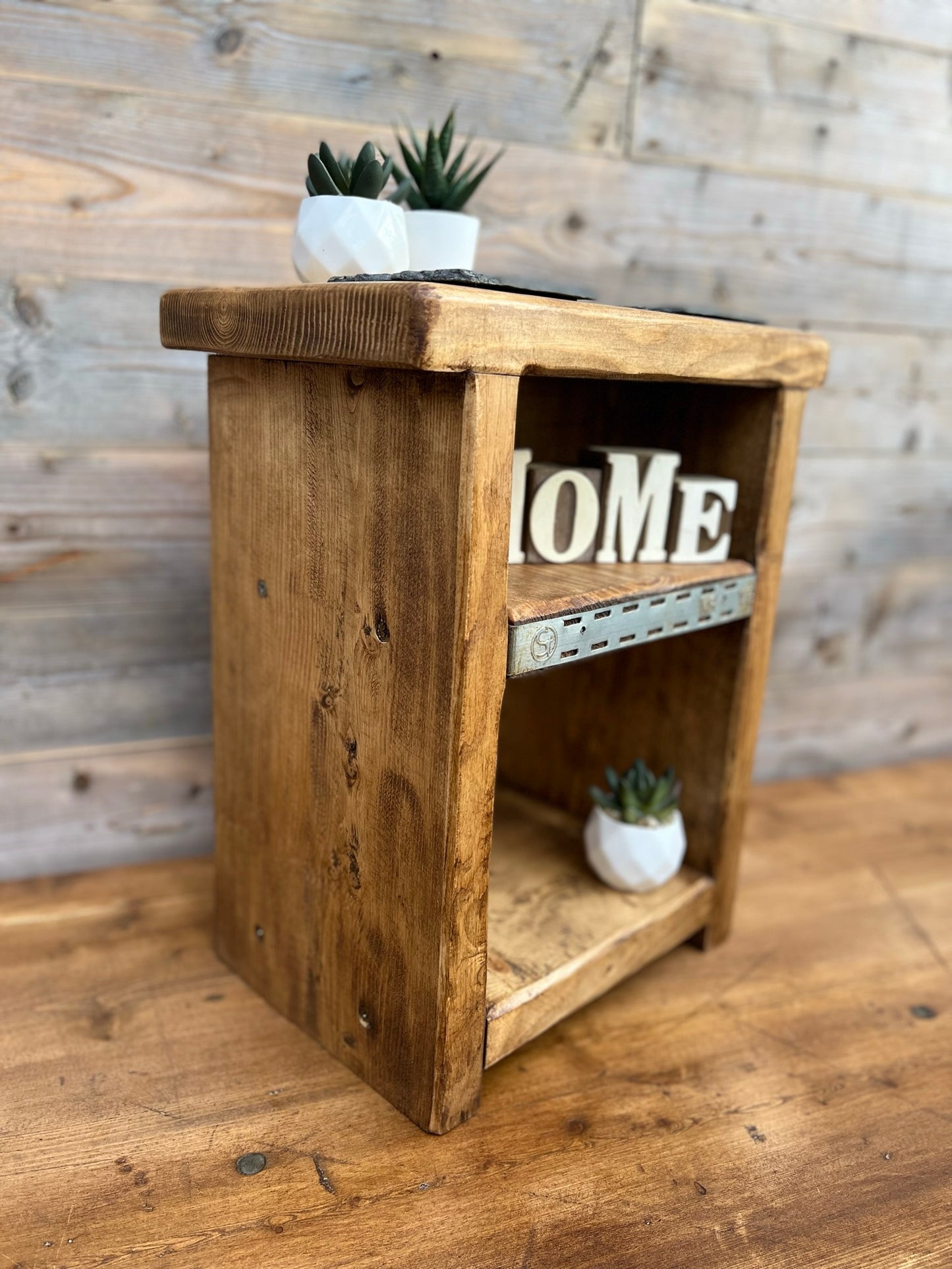 Rustic Farmhouse Coffee Table Side Table Bed Stand Hallway Industrial Scaffold Bedroom