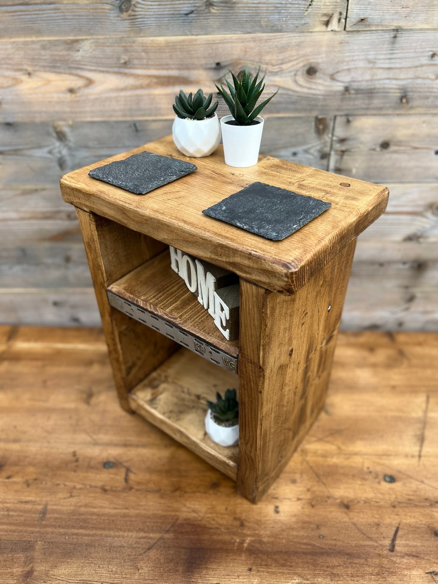 Rustic Farmhouse Coffee Table Side Table Bed Stand Hallway Industrial Scaffold Bedroom