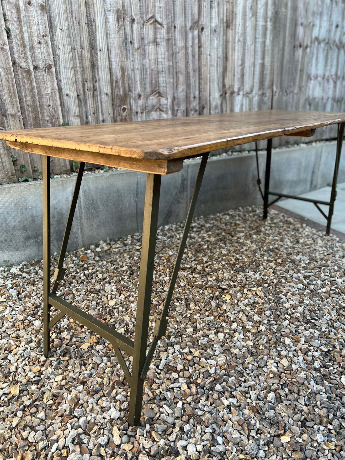 Metal Table Legs Folding Army Trestle Legs Industrial Rustic Heavy Duty