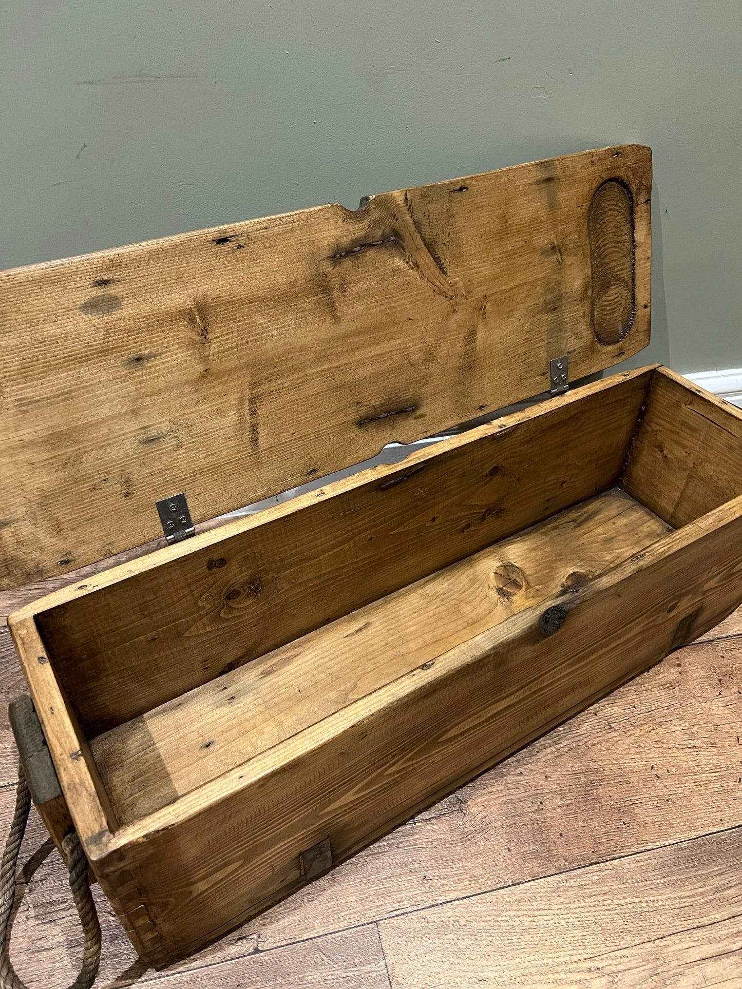 Vintage Wooden Ammo Box Army Crate Rustic Chest Industrial Side Coffee Table
