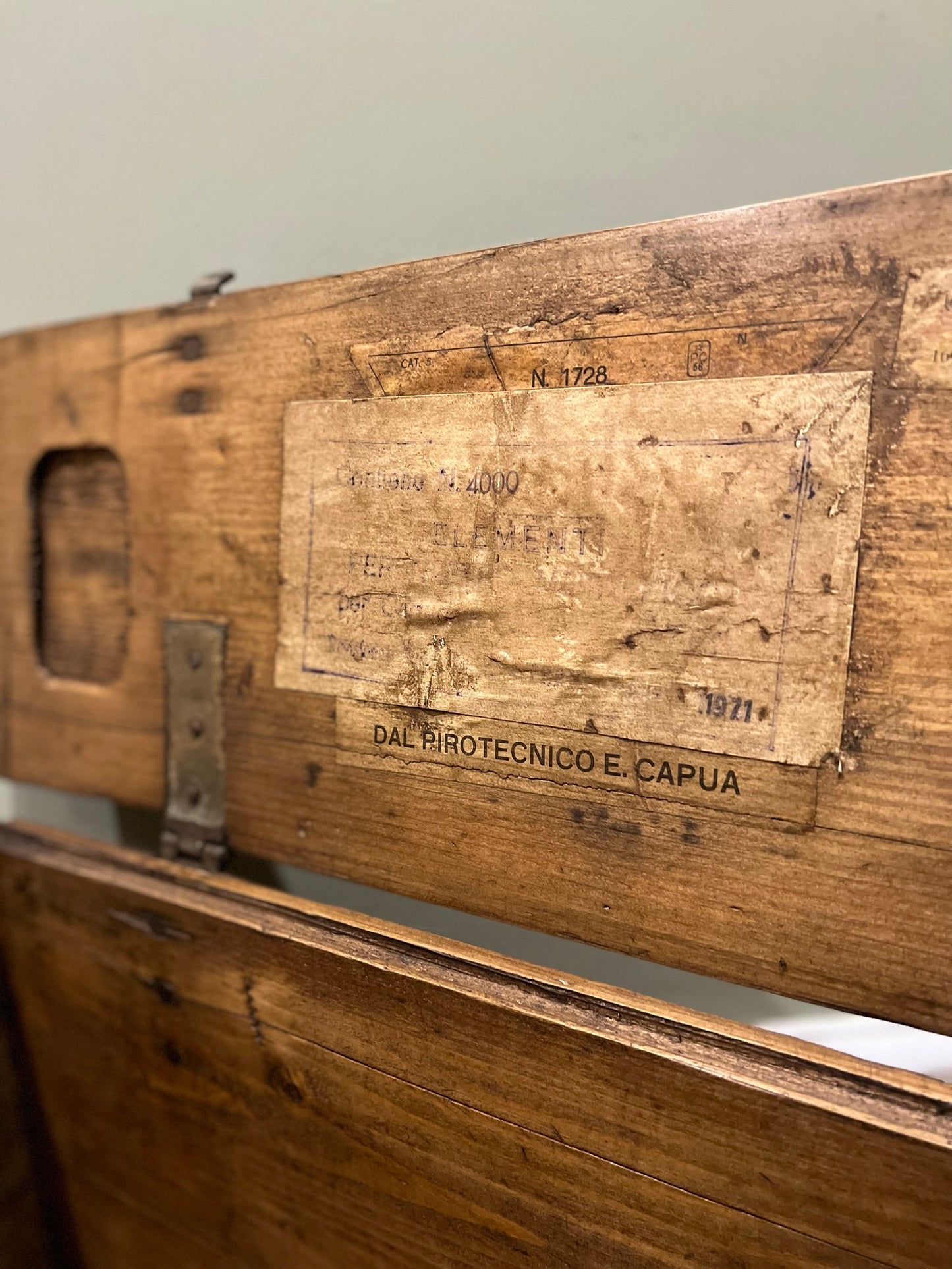 Wooden Ammo Box Vintage 1971 Rustic Storage Toy Chest Industrial Trunk Coffee Table