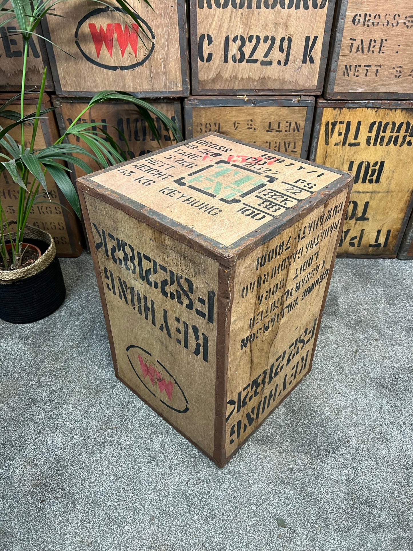 Vintage Wooden Tea Crate Side Table Chest Rustic Coffee Table Bedside Farmhouse