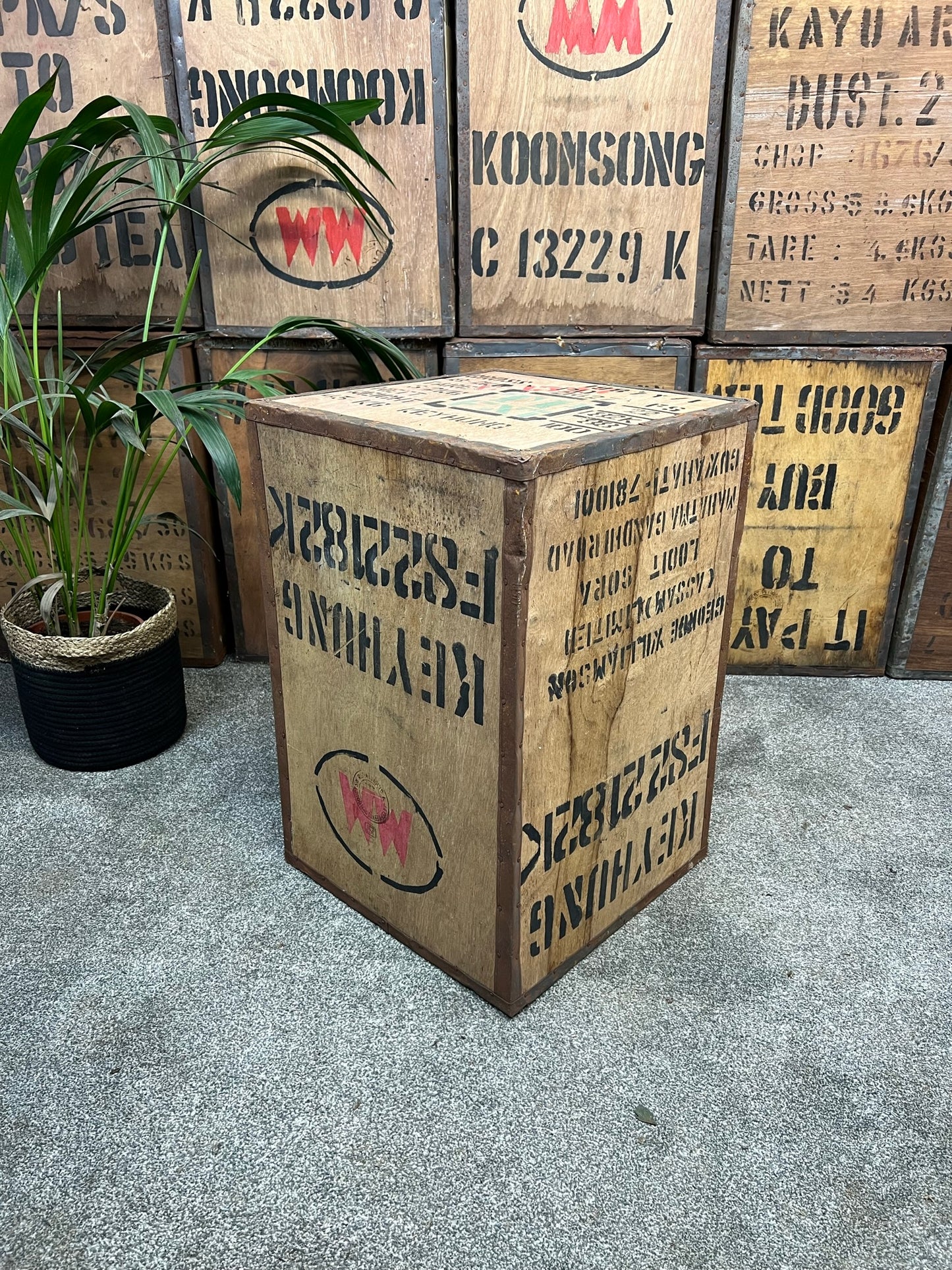 Vintage Wooden Tea Crate Side Table Chest Rustic Coffee Table Bedside Farmhouse
