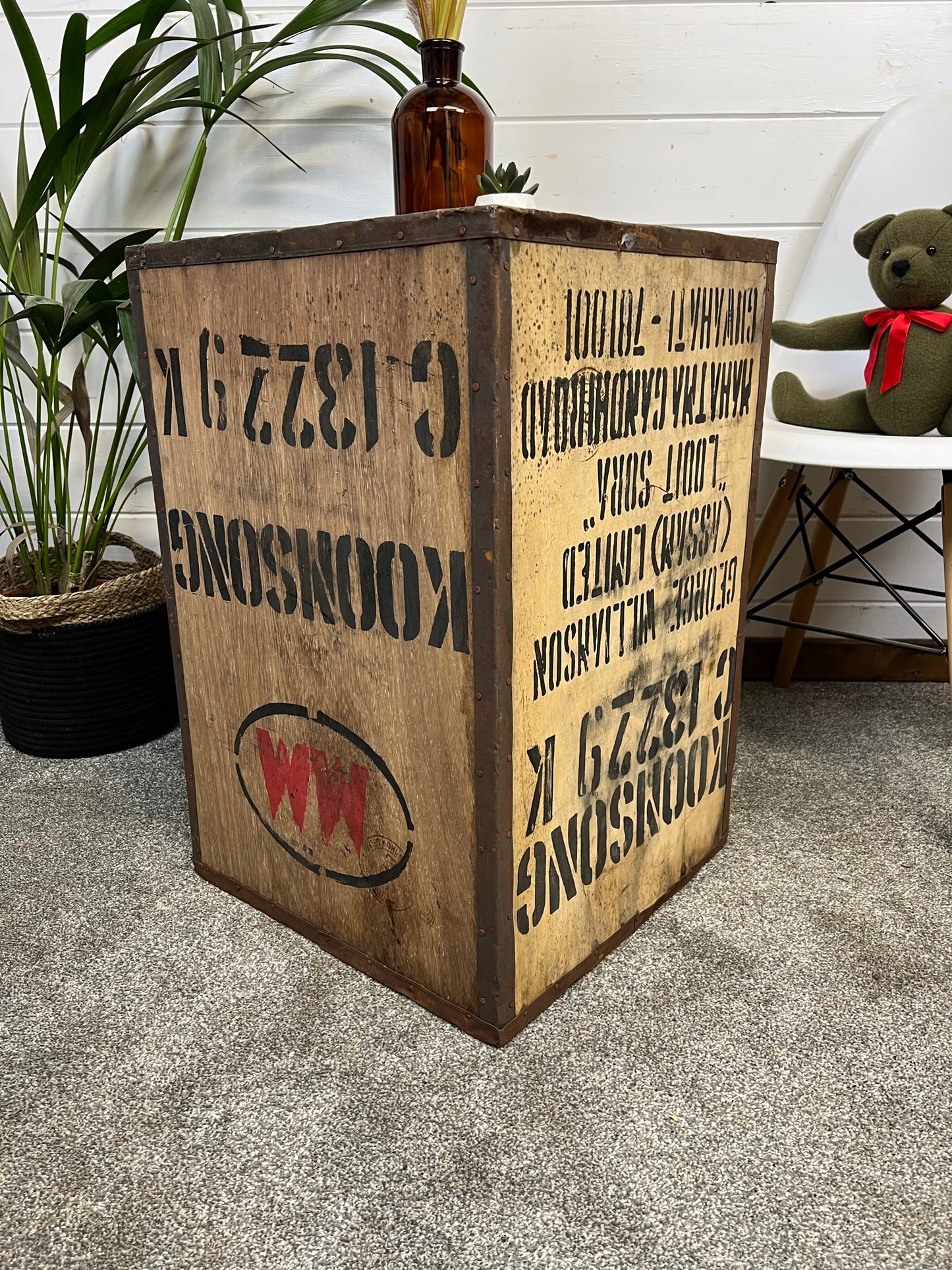 Vintage Wooden Tea Crate Side Table Chest Rustic Coffee Table Bedside Farmhouse