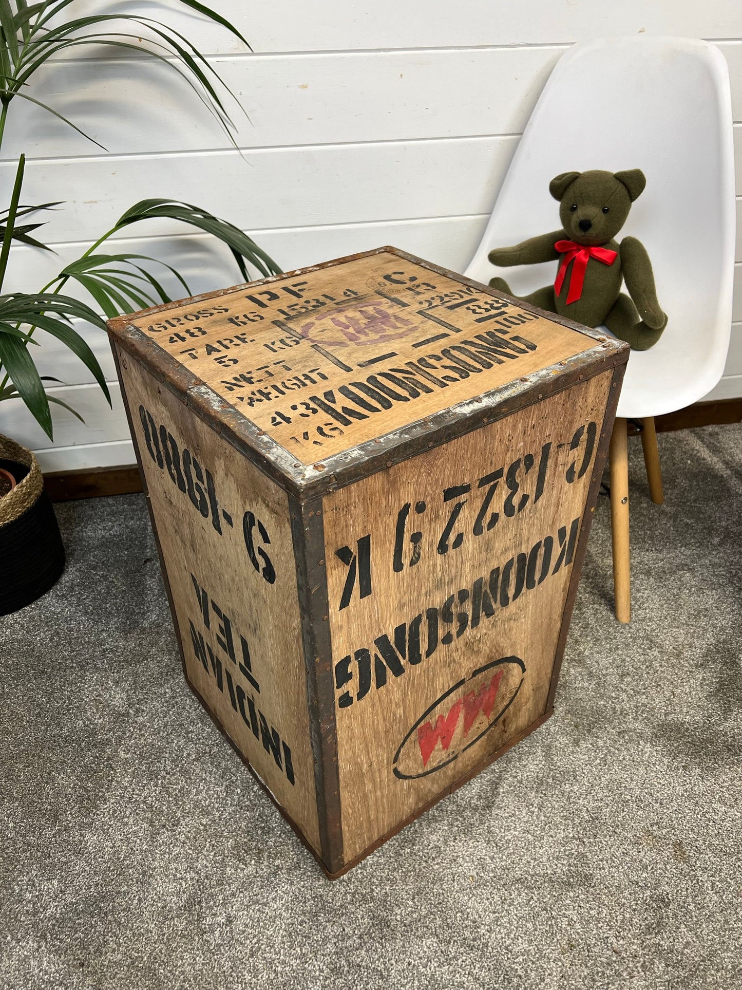 Vintage Wooden Tea Crate Side Table Chest Rustic Coffee Table Bedside Farmhouse