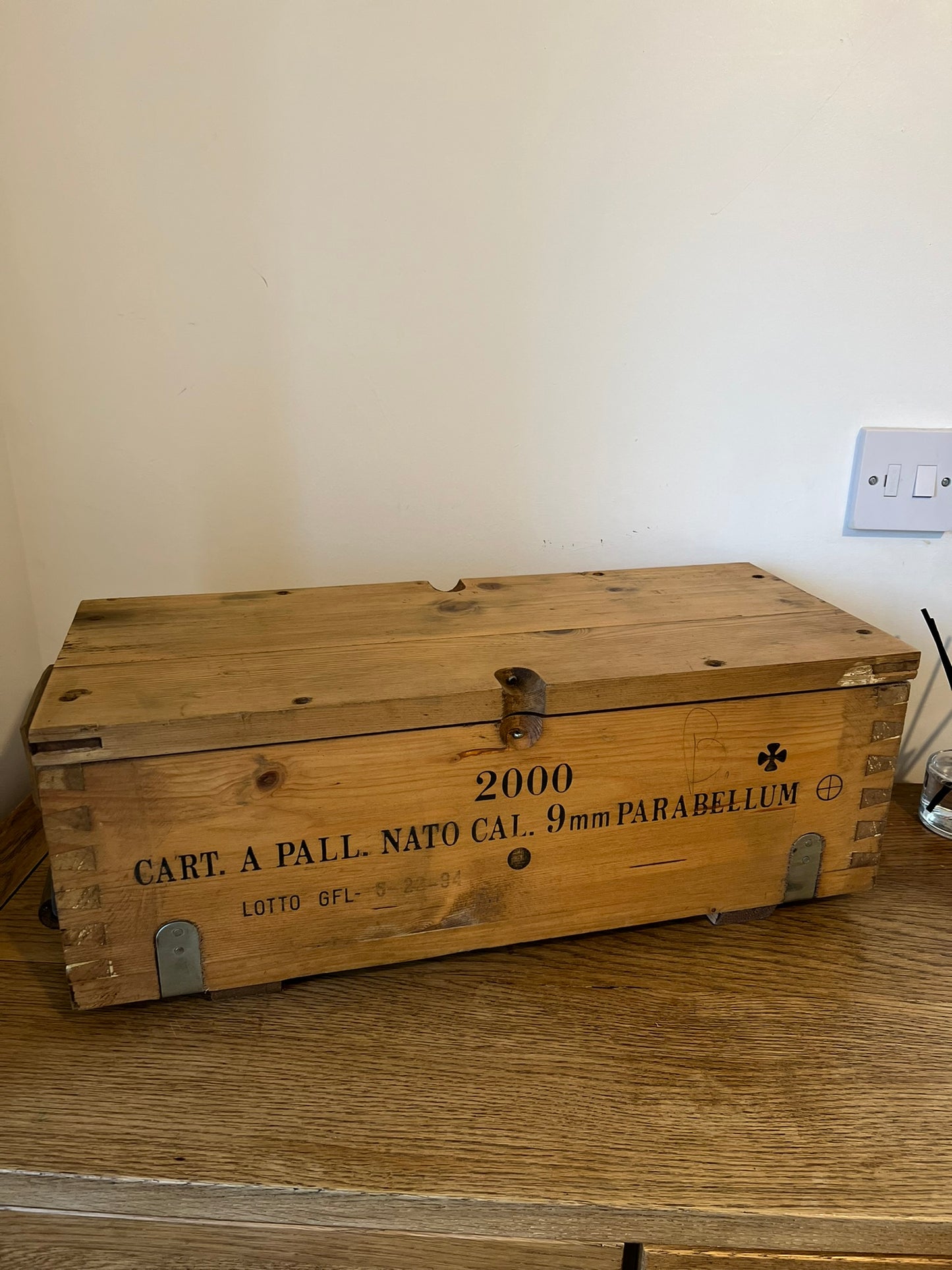 Wooden Ammo Box Vintage Army Rustic Industrial Chest Tool Box Storage Box Keepsake Memory