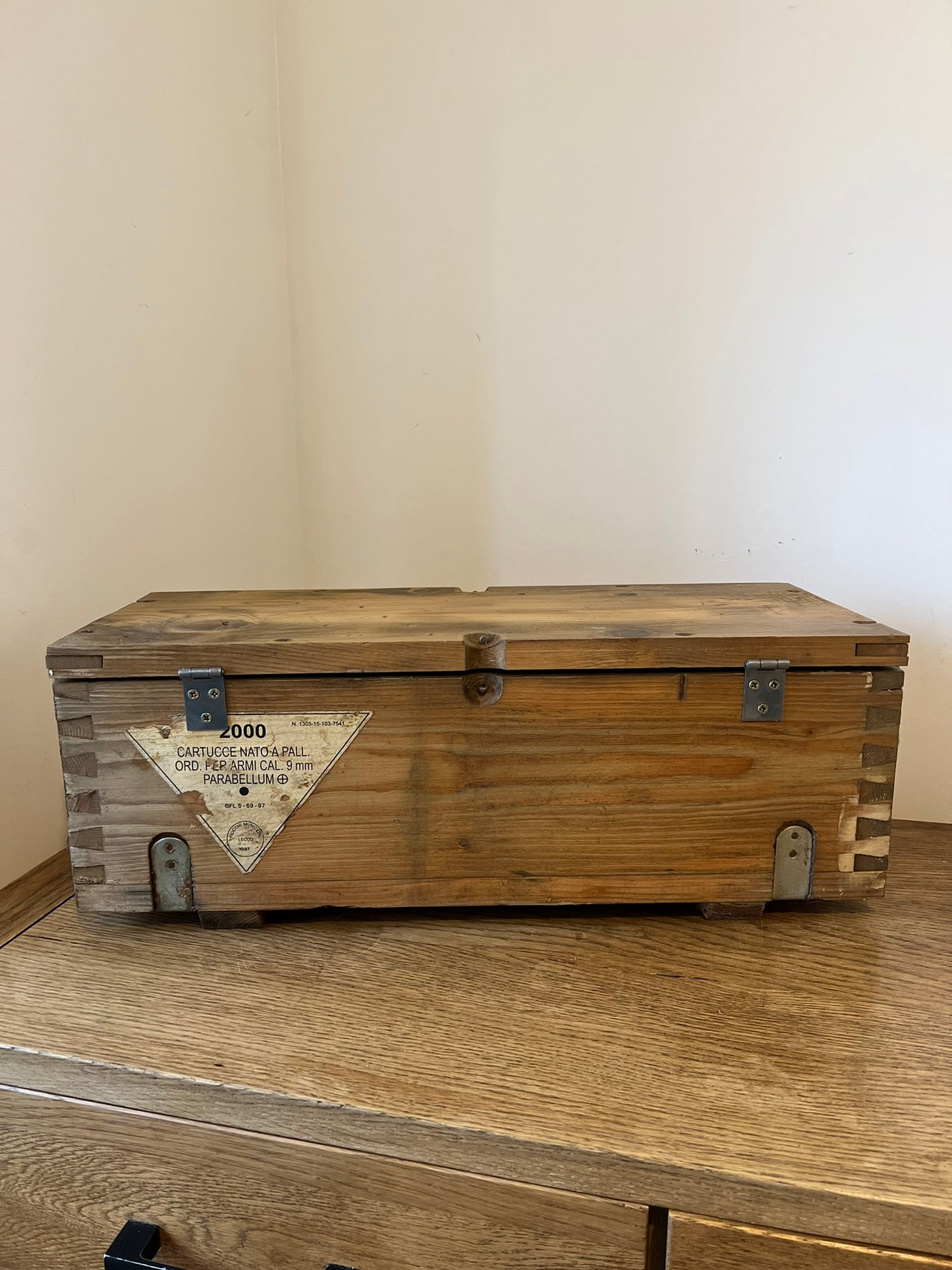 Vintage Military Wooden Ammo Box Army Rustic Industrial Home Storage Small Box