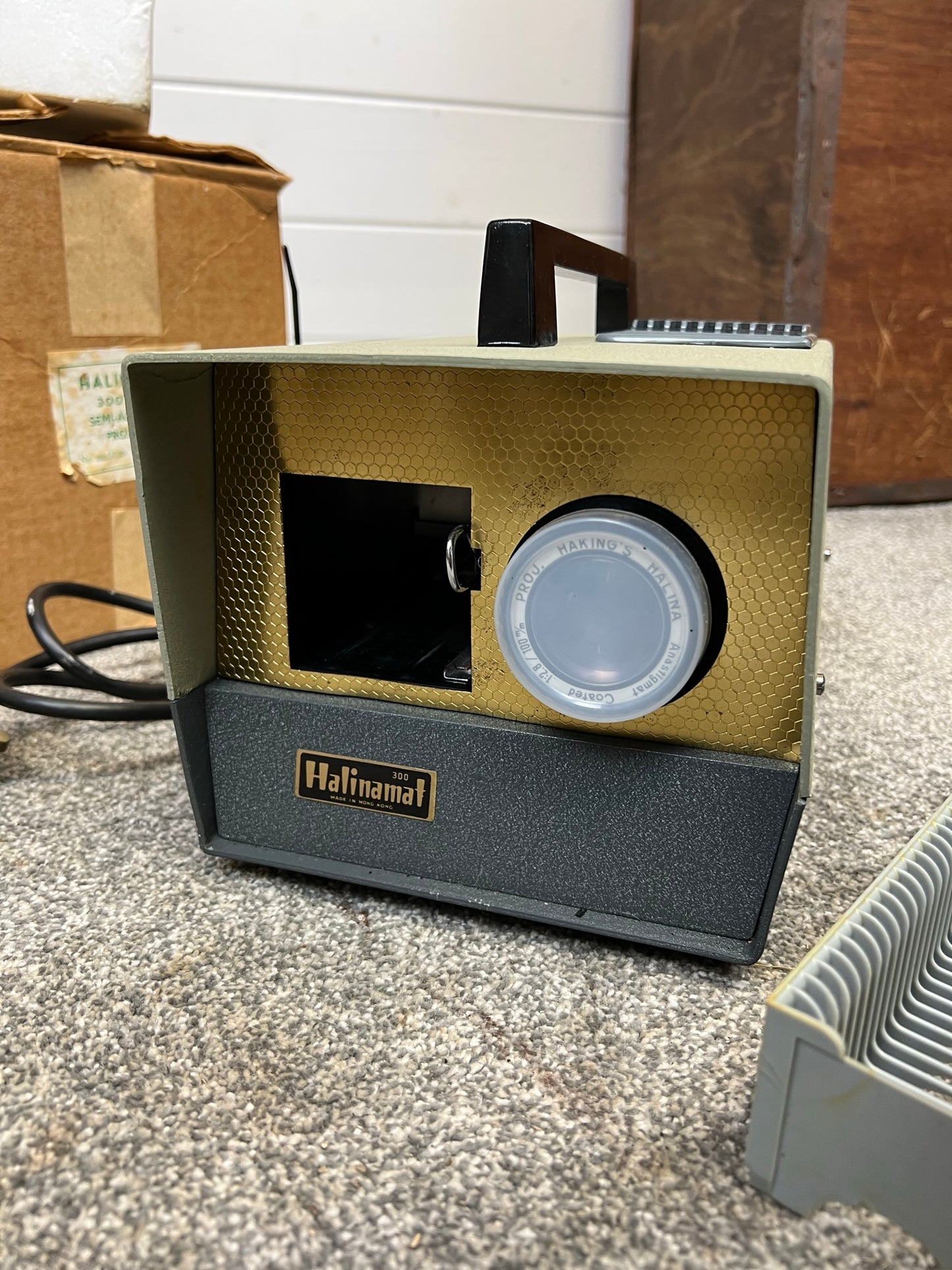 Vintage Retro Halinamat 300 Slide Projector In Box Retro Collectable