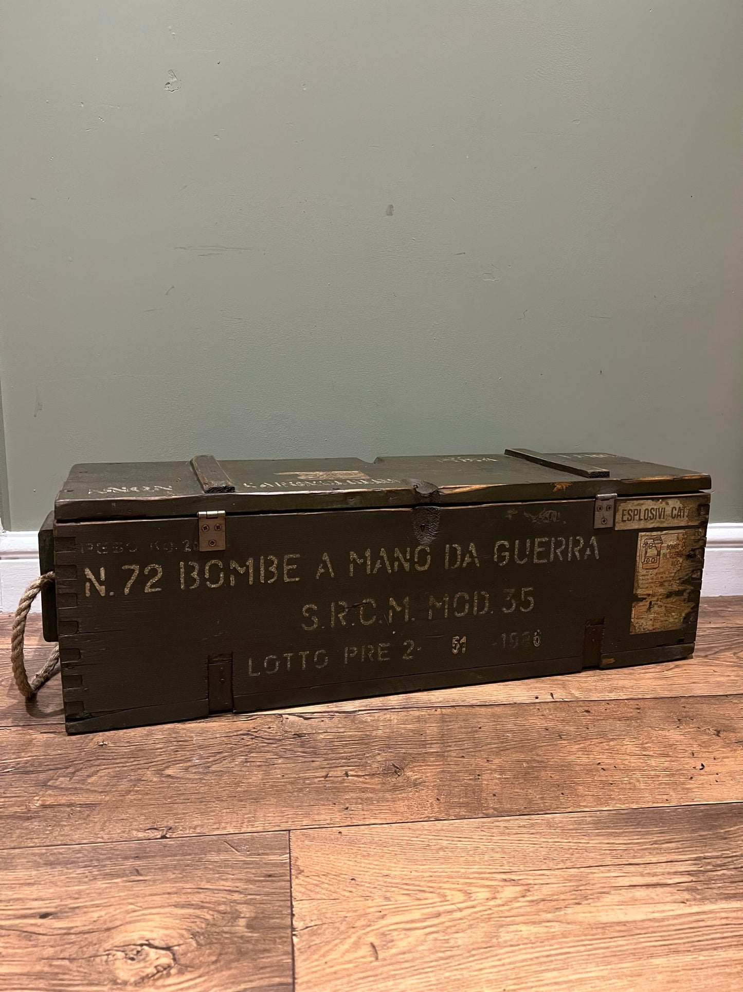 Wooden Ammo Box Vintage Rustic Storage Chest Industrial Trunk Home Coffee Table