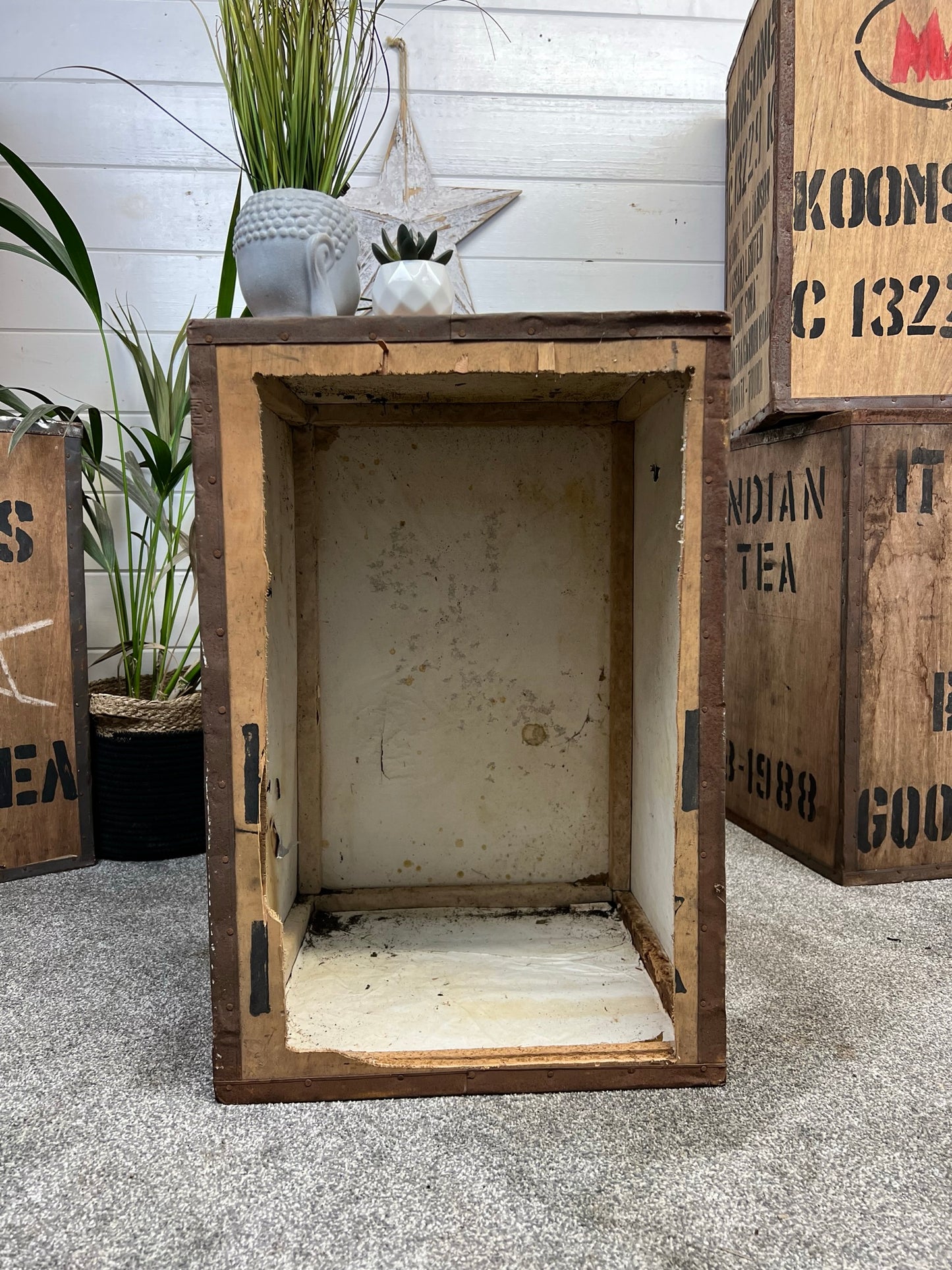 Rustic Industrial Vintage Tea Crate Wooden Box Coffee Side Table Home Shop Display