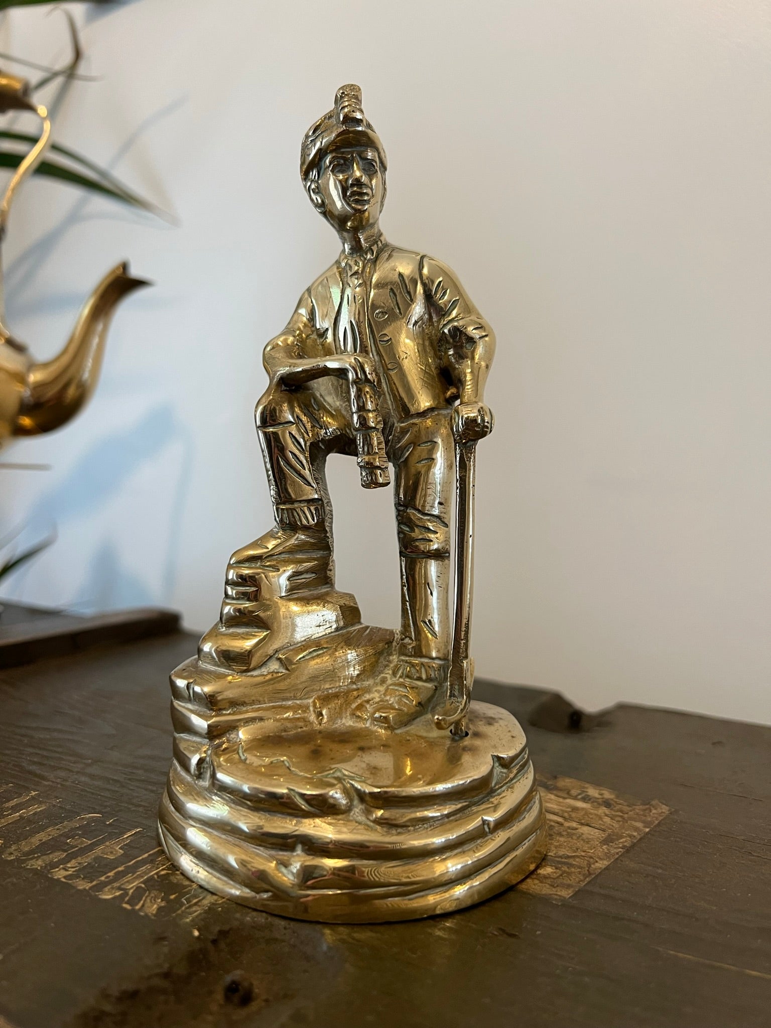 Very Large Heavy Brass Miner Mining Figure — Antiques Arena