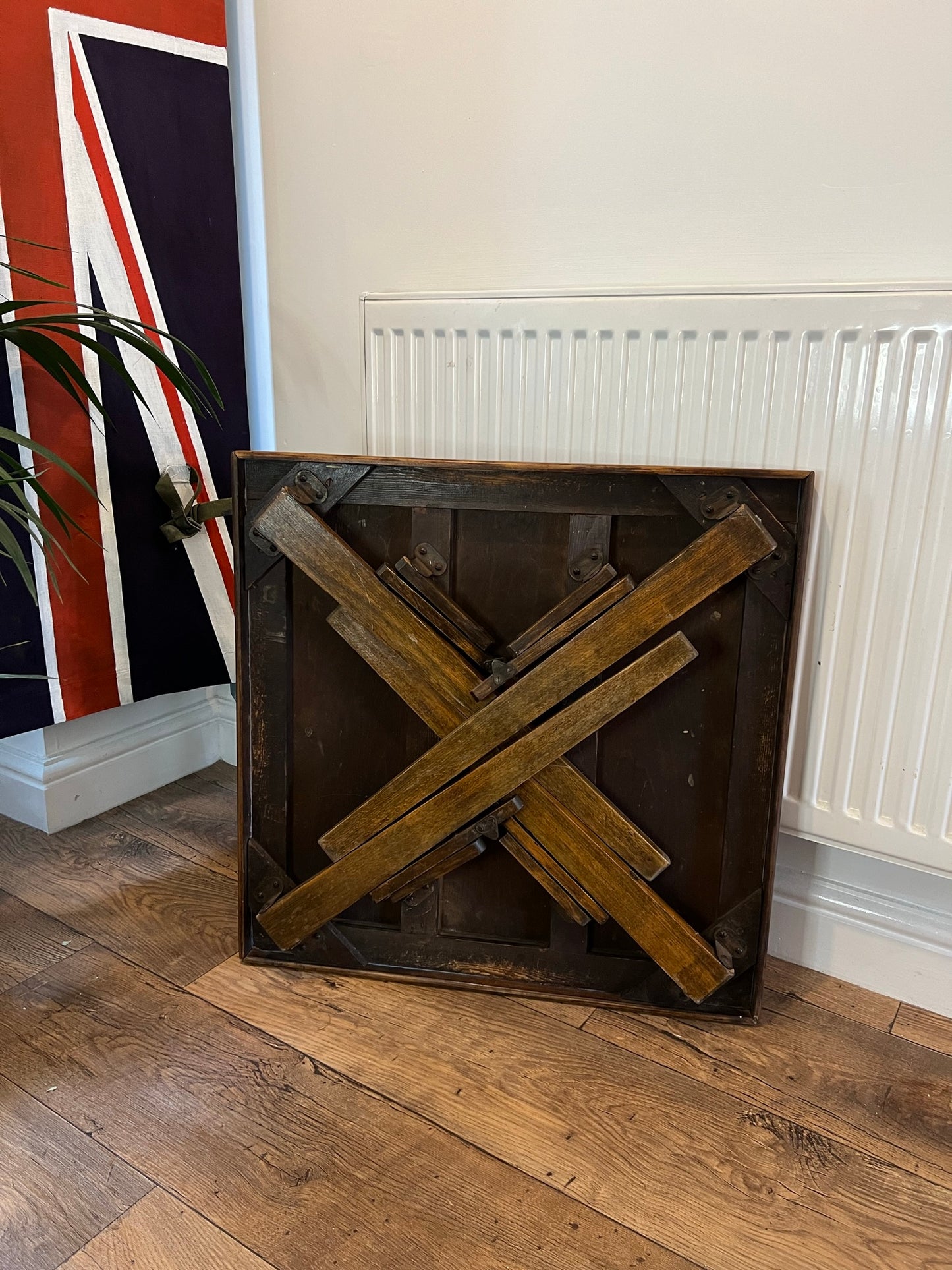 Vintage Wooden Folding Square Card Table Bridge Game Table