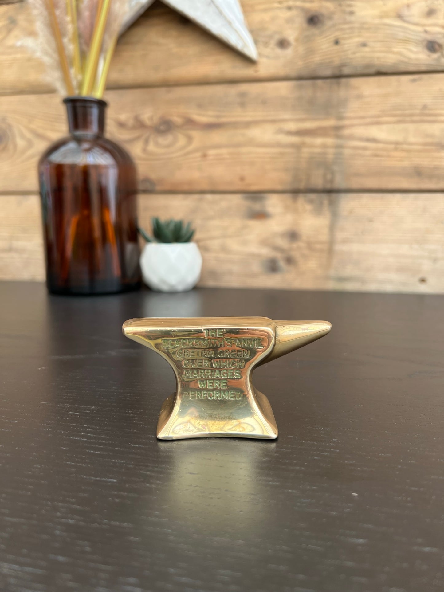 Small Brass Anvil Gretna Green Marriage Gift Blacksmith Desk Paperweight Decor