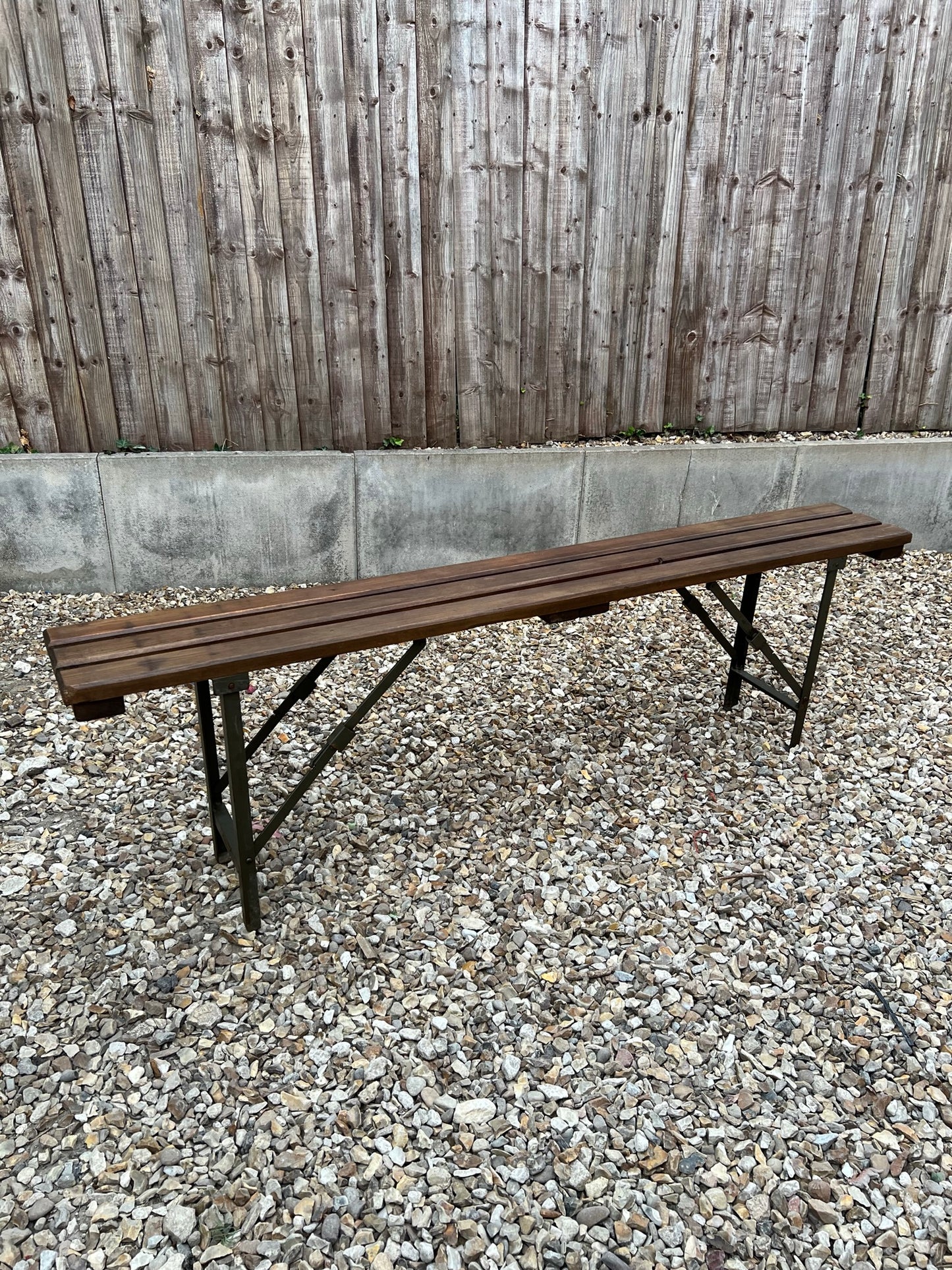 Rustic Industrial Bench Wooden Folding Trestle Bench Farmhouse Dining Camping Seat Reclaimed Army