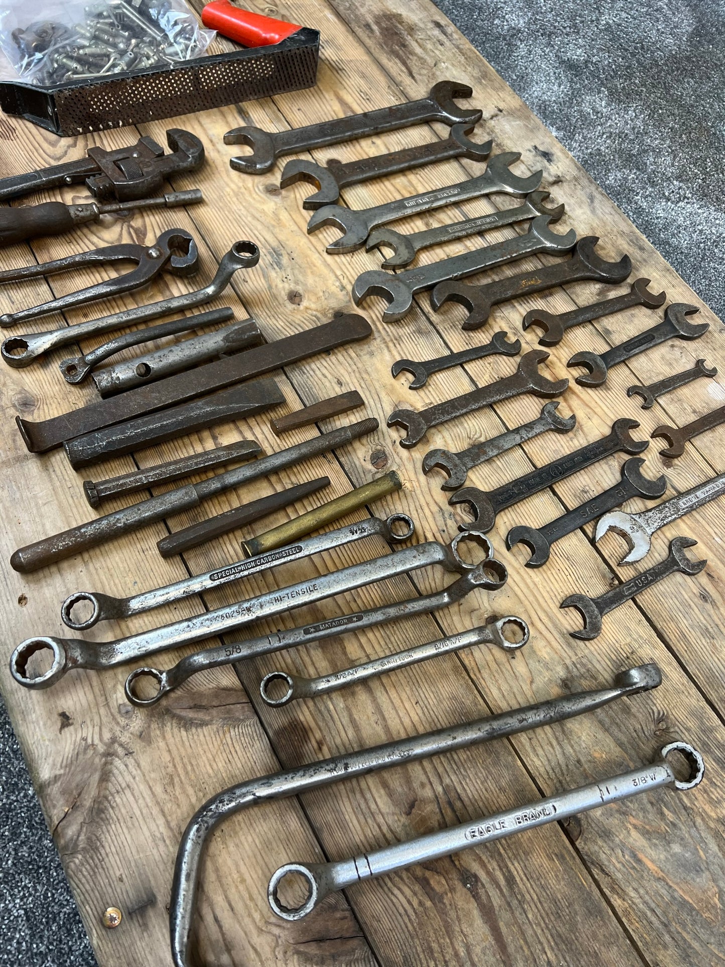Job Lot of Old Tools Vintage Toolbox Spanners