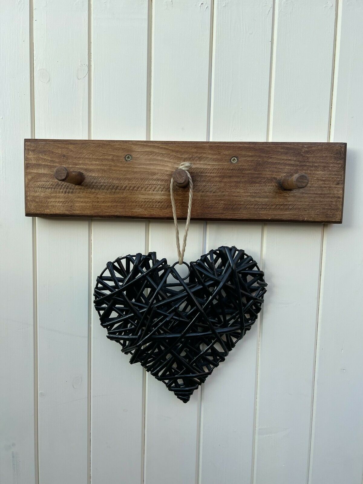 Rustic Farmhouse Wooden Coat Hook Rack Pegs Handmade Shabby Chic Bag Hook Home