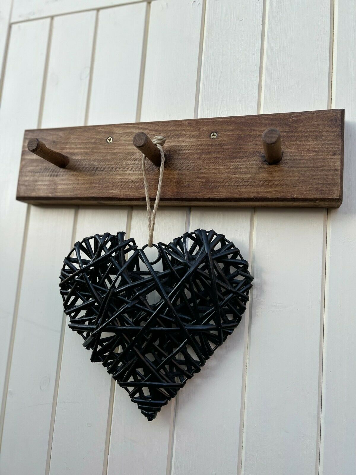 Rustic Farmhouse Wooden Coat Hook Rack Pegs Handmade Shabby Chic Bag Hook Home