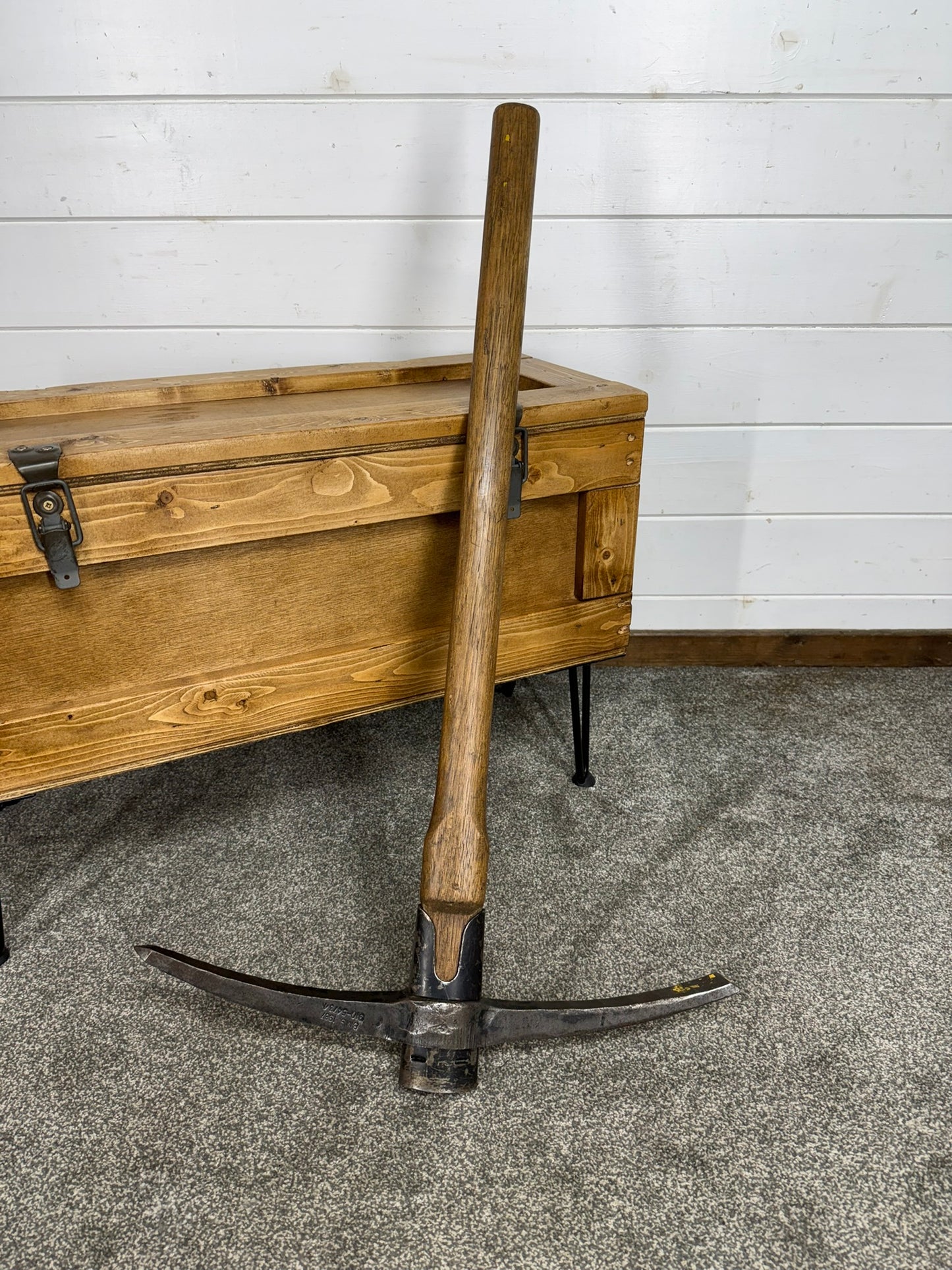 Vintage British Army Pick Axe Dated 1987 Reclaimed Pickaxe Army Display