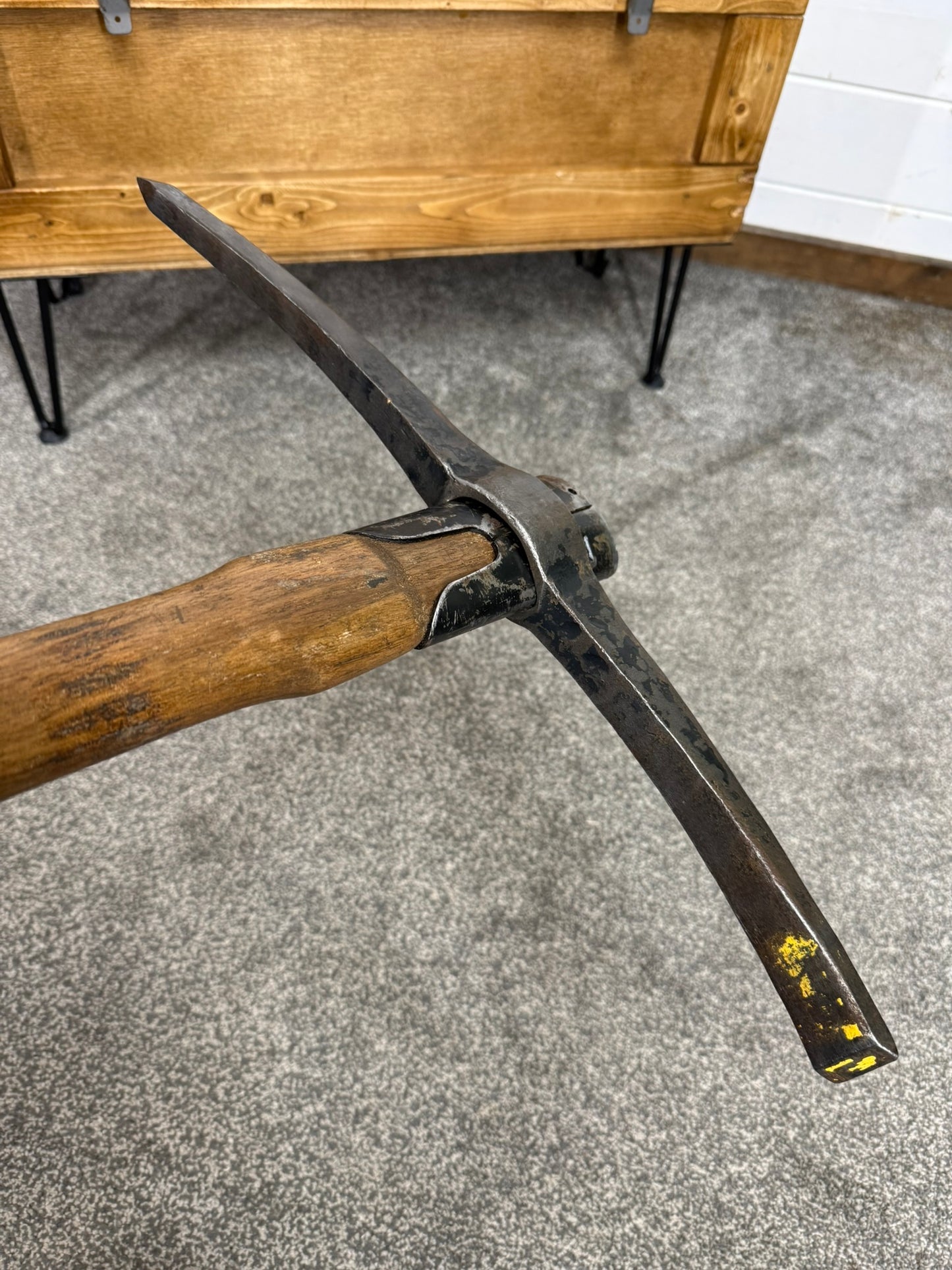 Vintage British Army Pick Axe Dated 1987 Reclaimed Pickaxe Army Display