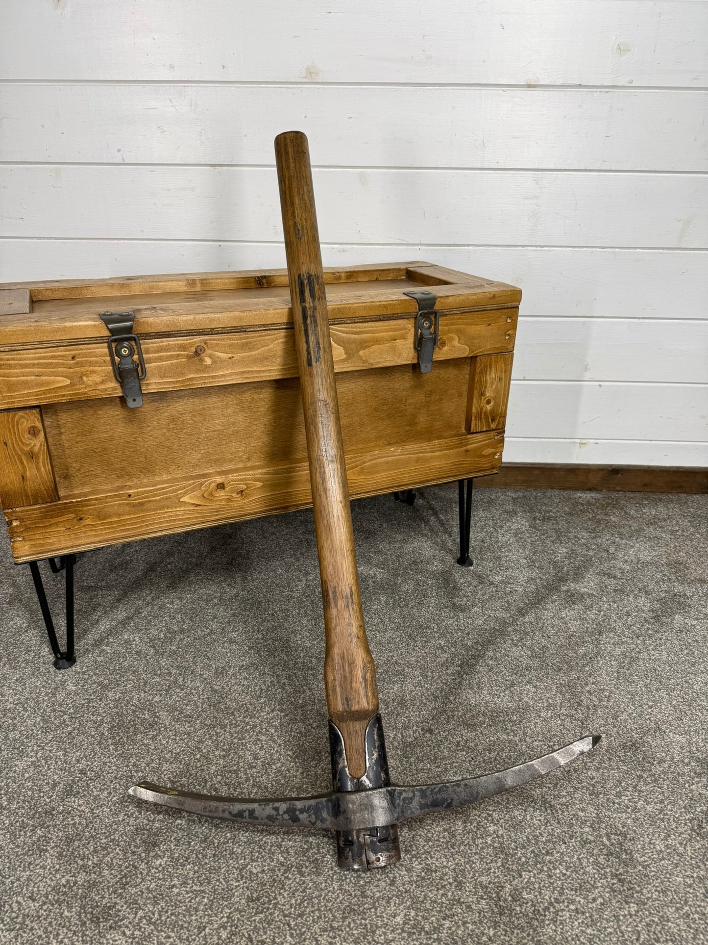 Vintage British Army Pick Axe Dated 1987 Reclaimed Pickaxe Army Display