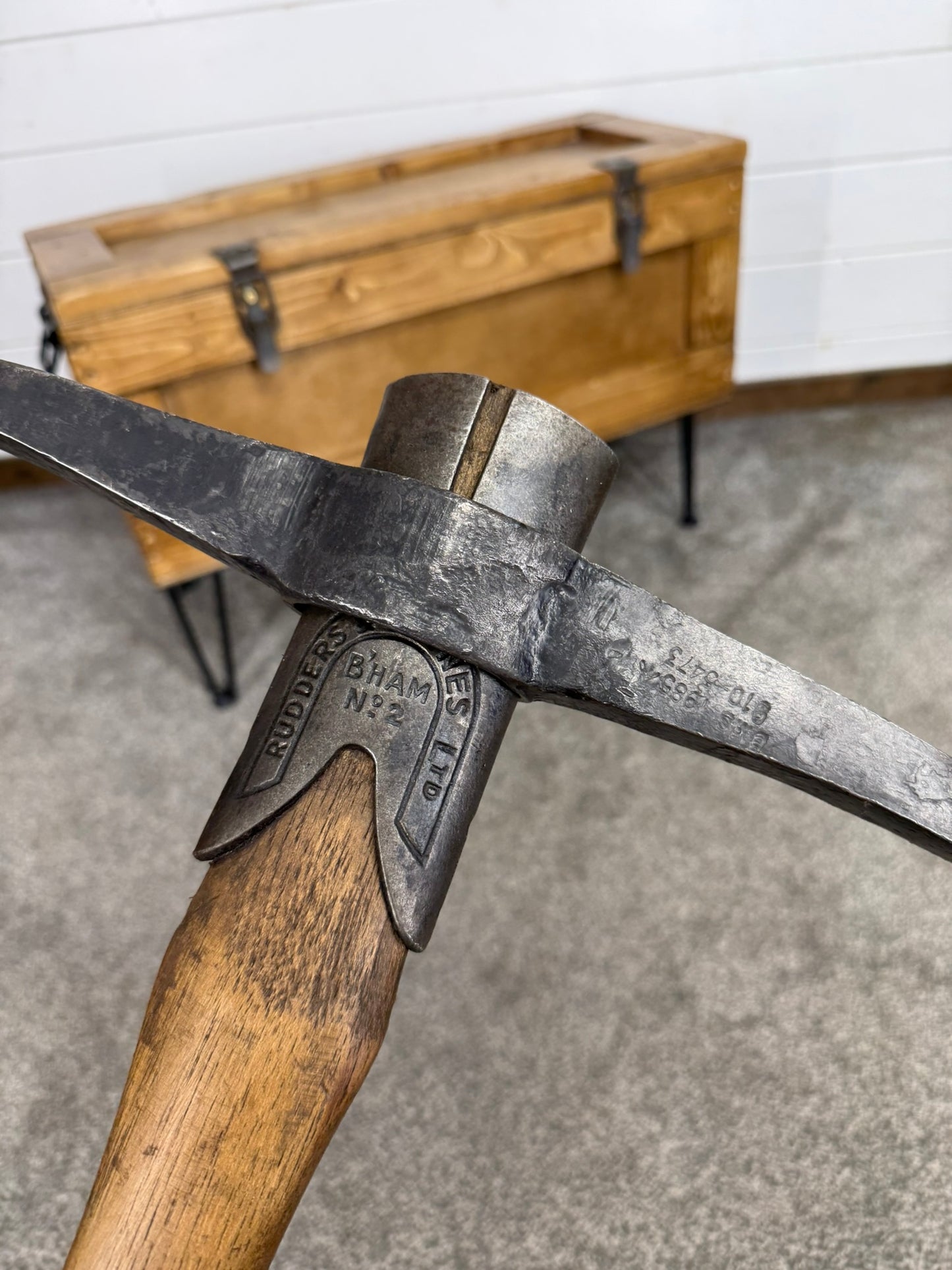 Vintage Military Pick Axe Dated 1985 Reclaimed Pickaxe Army Pioneer Display