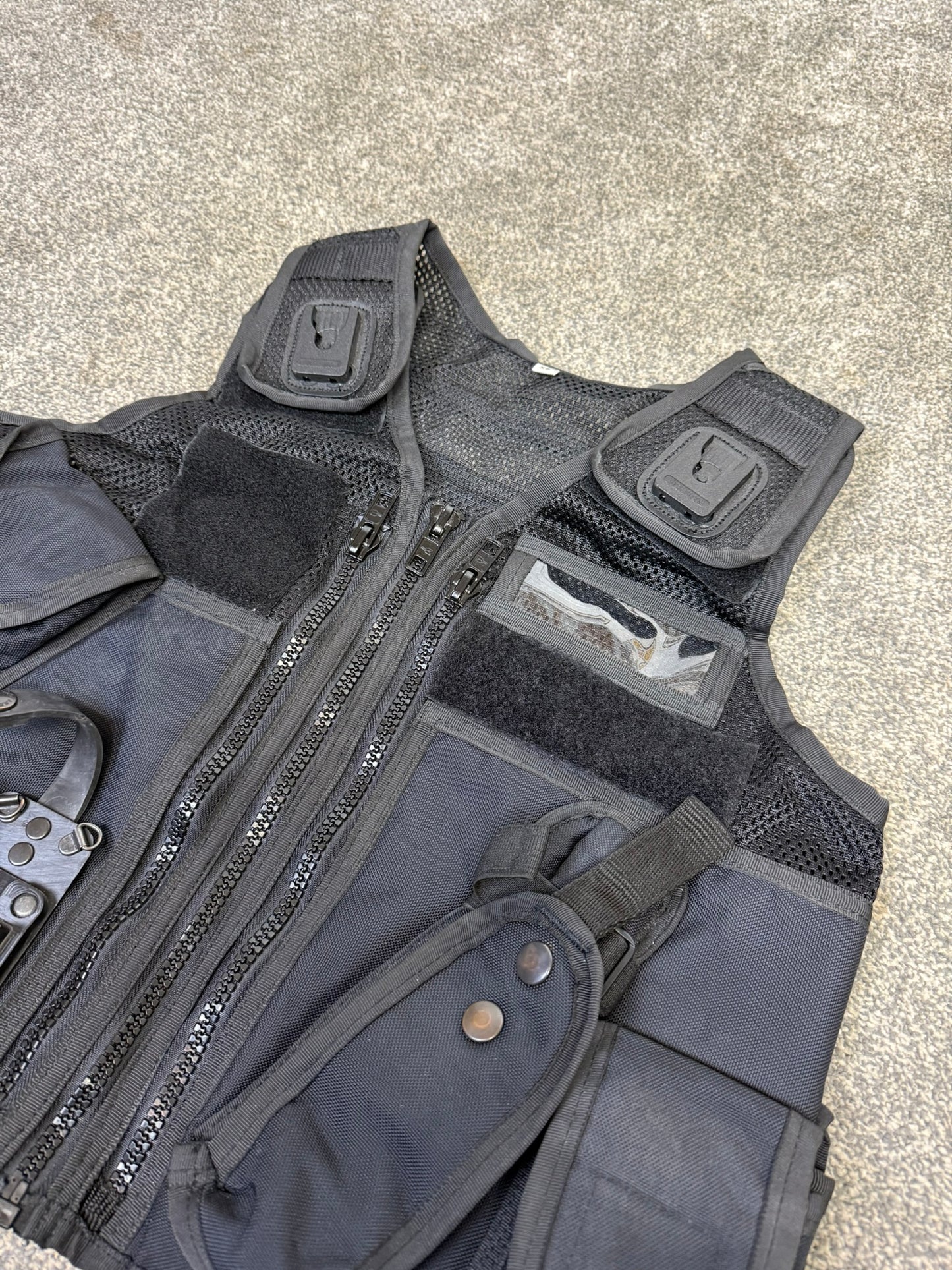 Ex Police Black Arktis Tactical Utility Vest & Pouches Security Airsoft - X Small