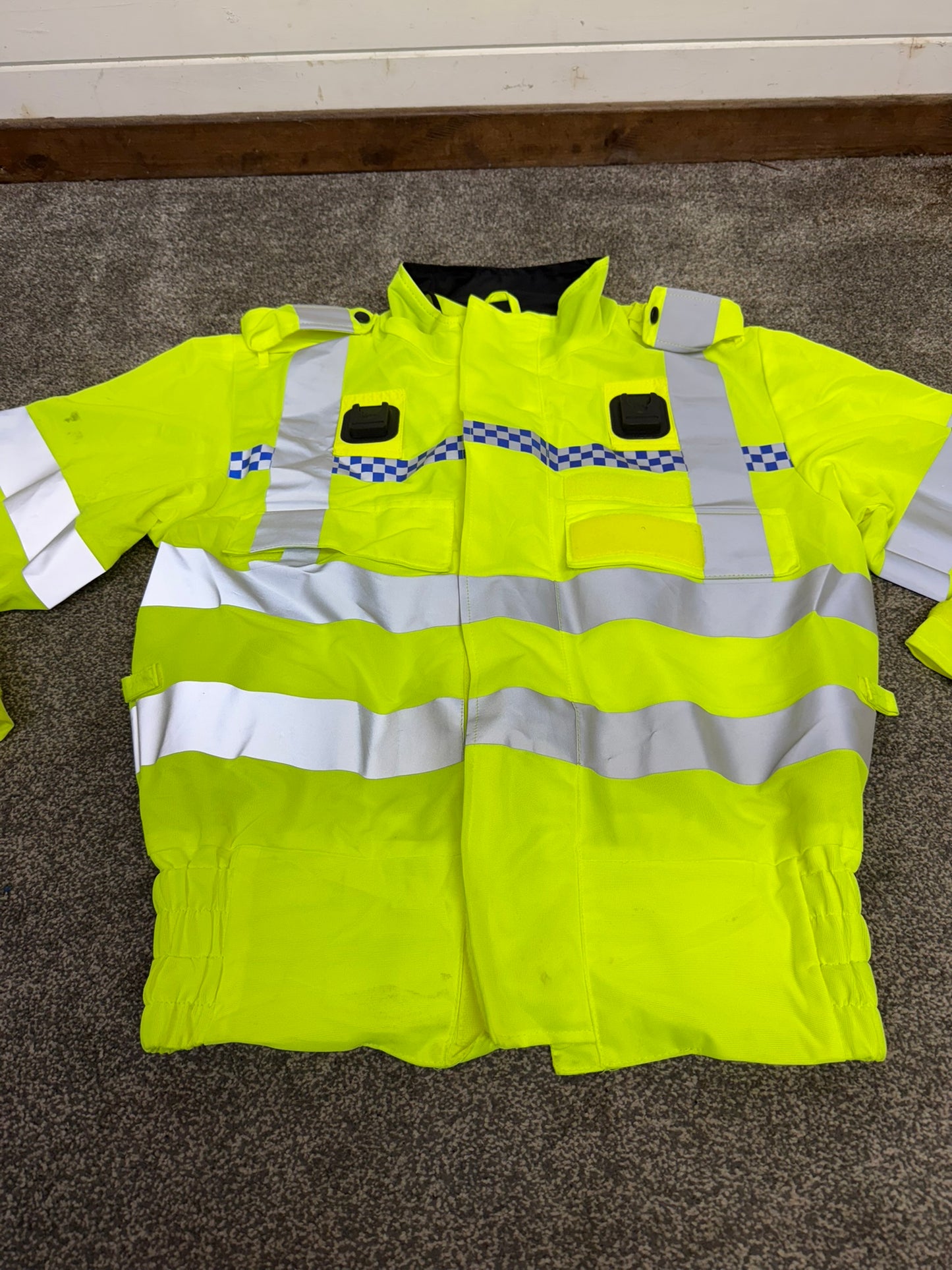 Ex Police Hi Vis Motorcycle Lightweight Bomber Jacket SMALL Security Walking Riding