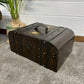 Vintage Wooden Trunk Chest Dome Top Vanity Box Rustic Boho Home Storage Decor