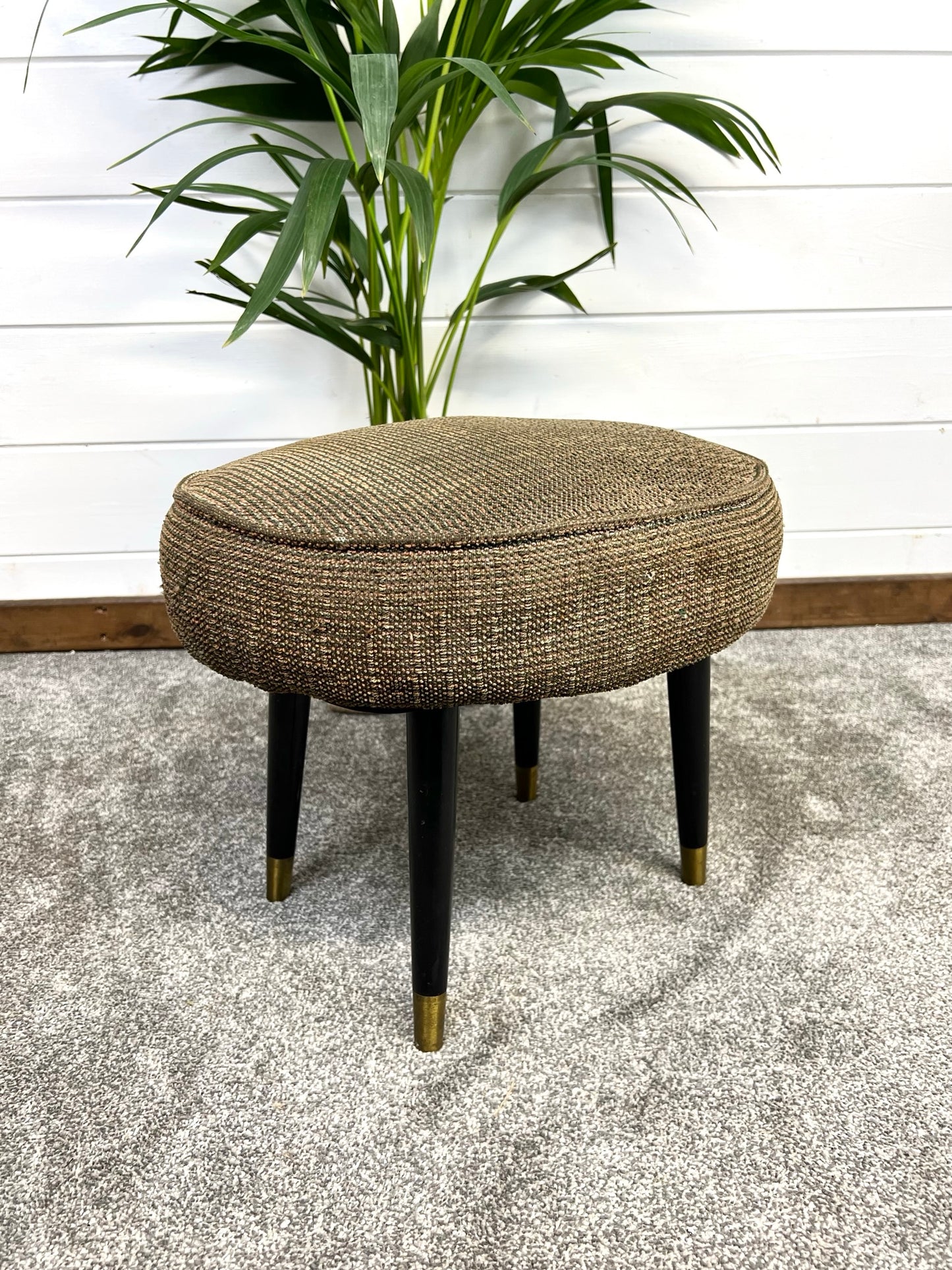 Vintage 50's Oval Dansette Foot Stool Mid Century Retro Boho Style Decor