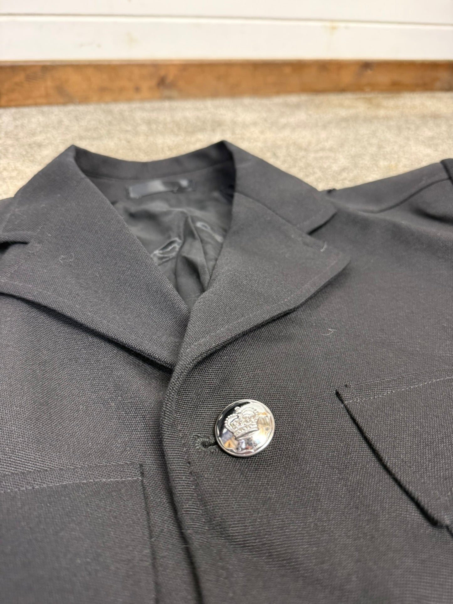 Ex Police Black Tunic 42.5" Queens Crown Buttons Dewhirst Fancy Dress Theatre