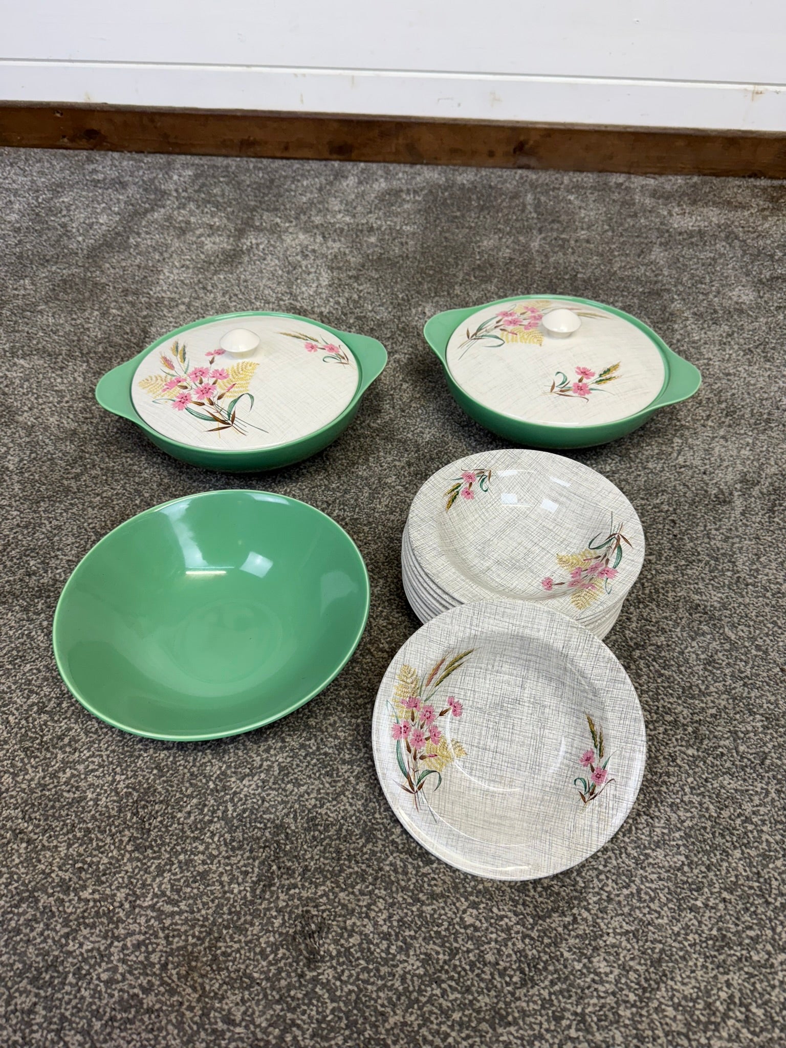 Vintage J&G Meakin Mid Century Pottery - 2x Lidded Serving Dish and Bo ...