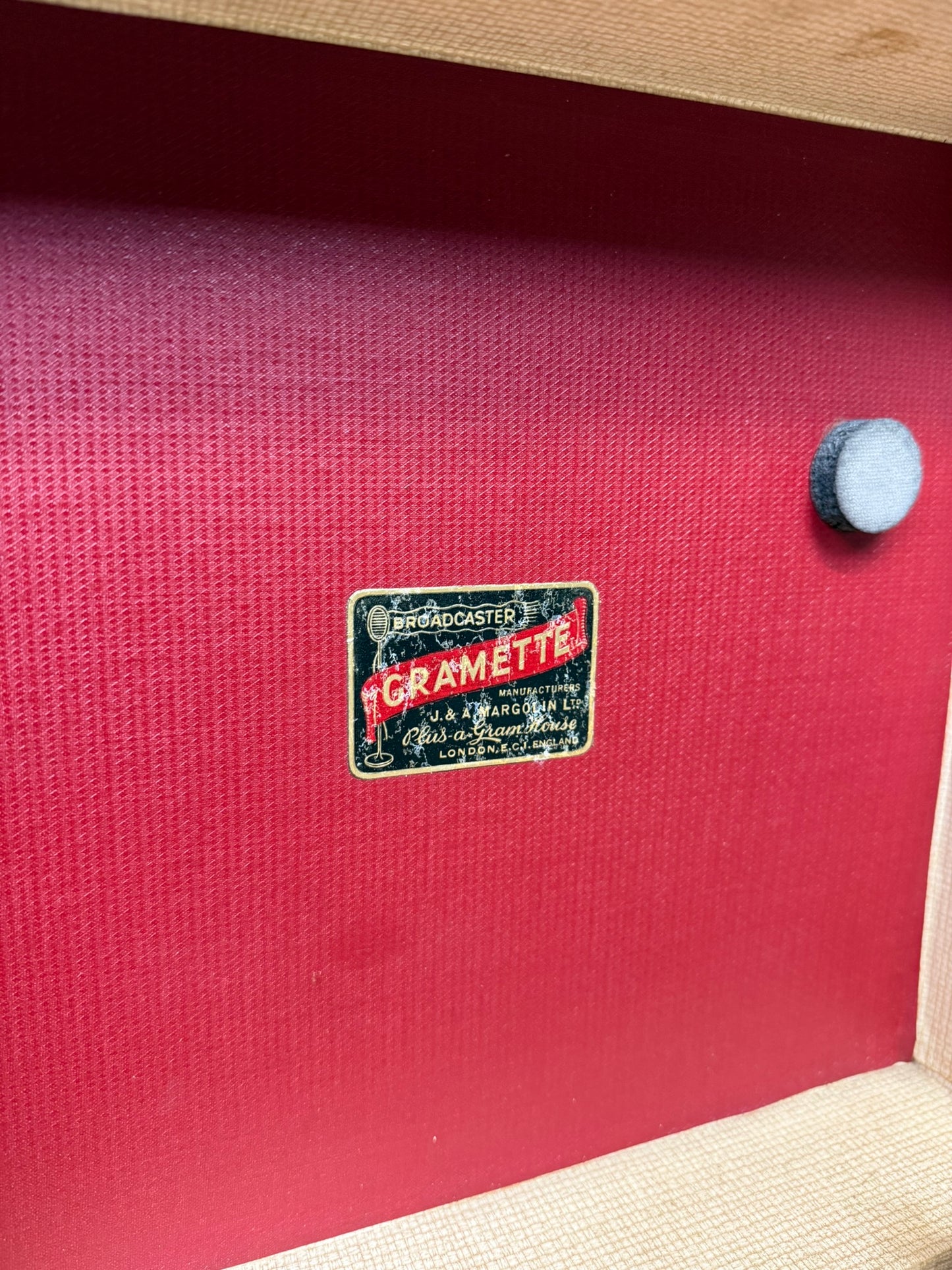 Vintage Broadcaster Gramette Portable Record Player 50's 60's Retro Decor Display