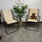 2x Vintage Retro Folding Deck Chairs 50's 60's Camper Garden Picnic Chairs