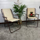 2x Vintage Retro Folding Deck Chairs 50's 60's Camper Garden Picnic Chairs