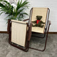 2x Vintage Retro Folding Deck Chairs 50's 60's Camper Garden Picnic Chairs