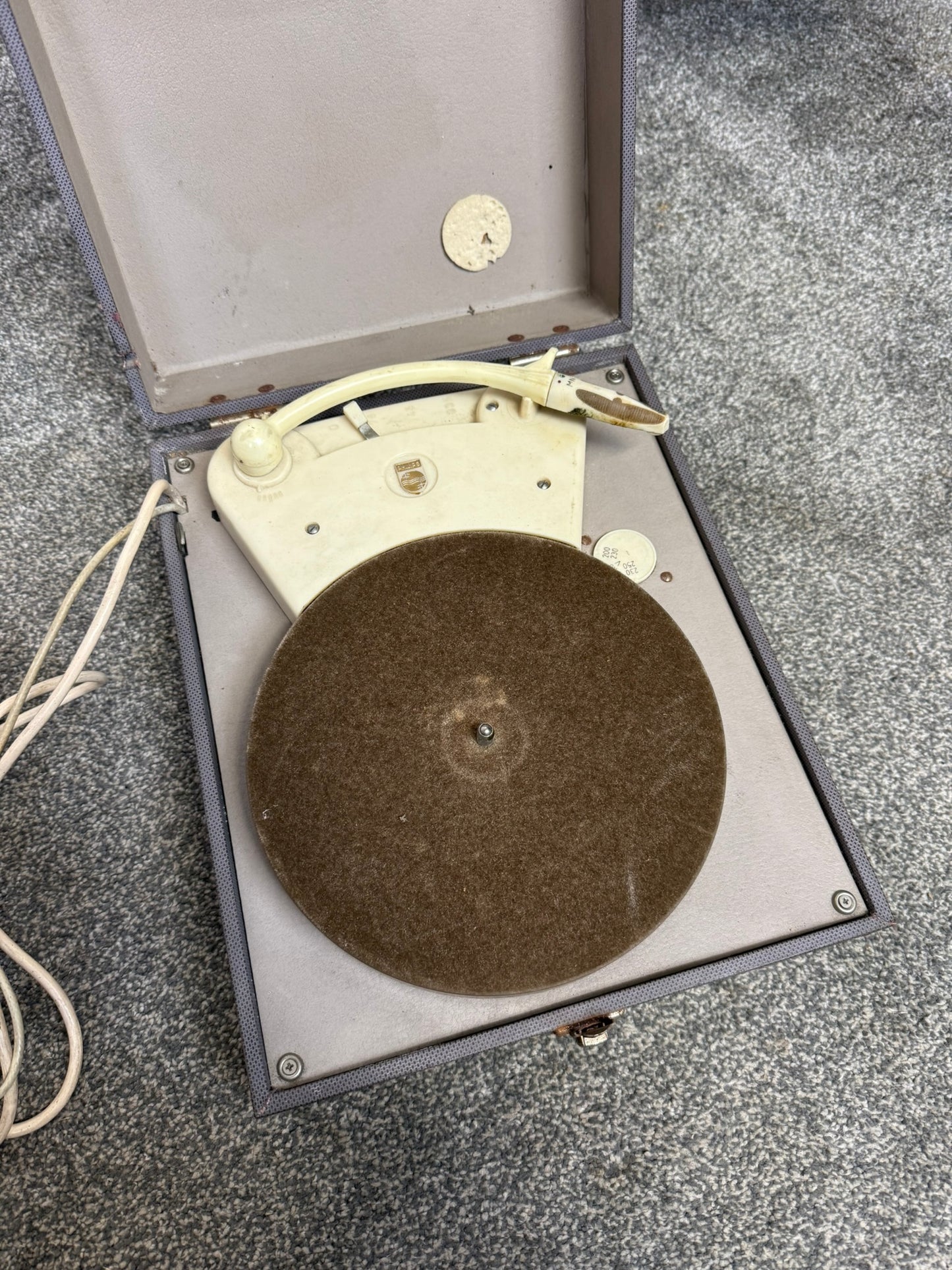 Vintage Philips Disc Jockey Portable Record Player Turntable 50's 60's Retro Decor Display