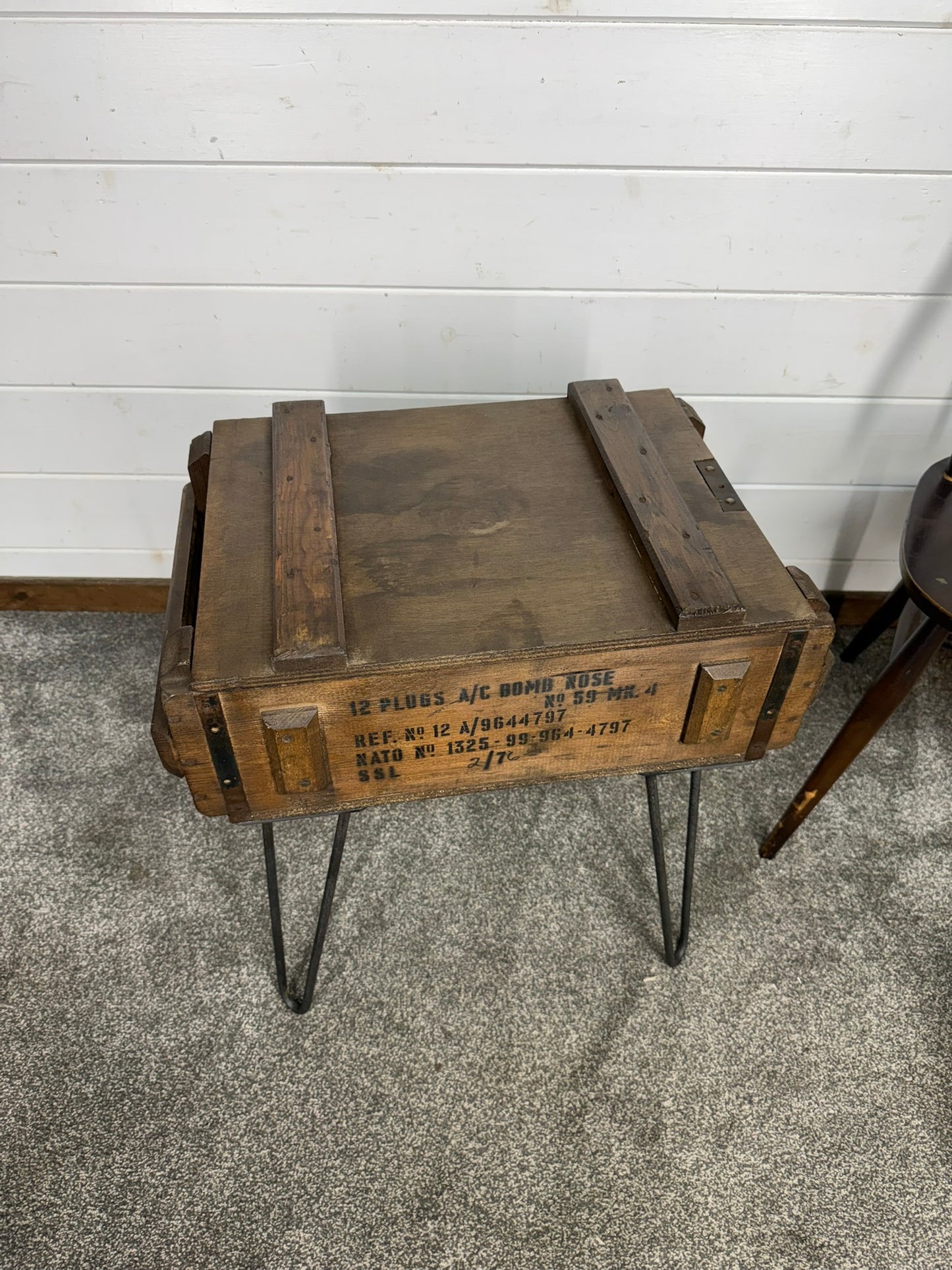 Vintage Military Crate Side Table Rustic Coffee Table Storage Box Reclaimed Army