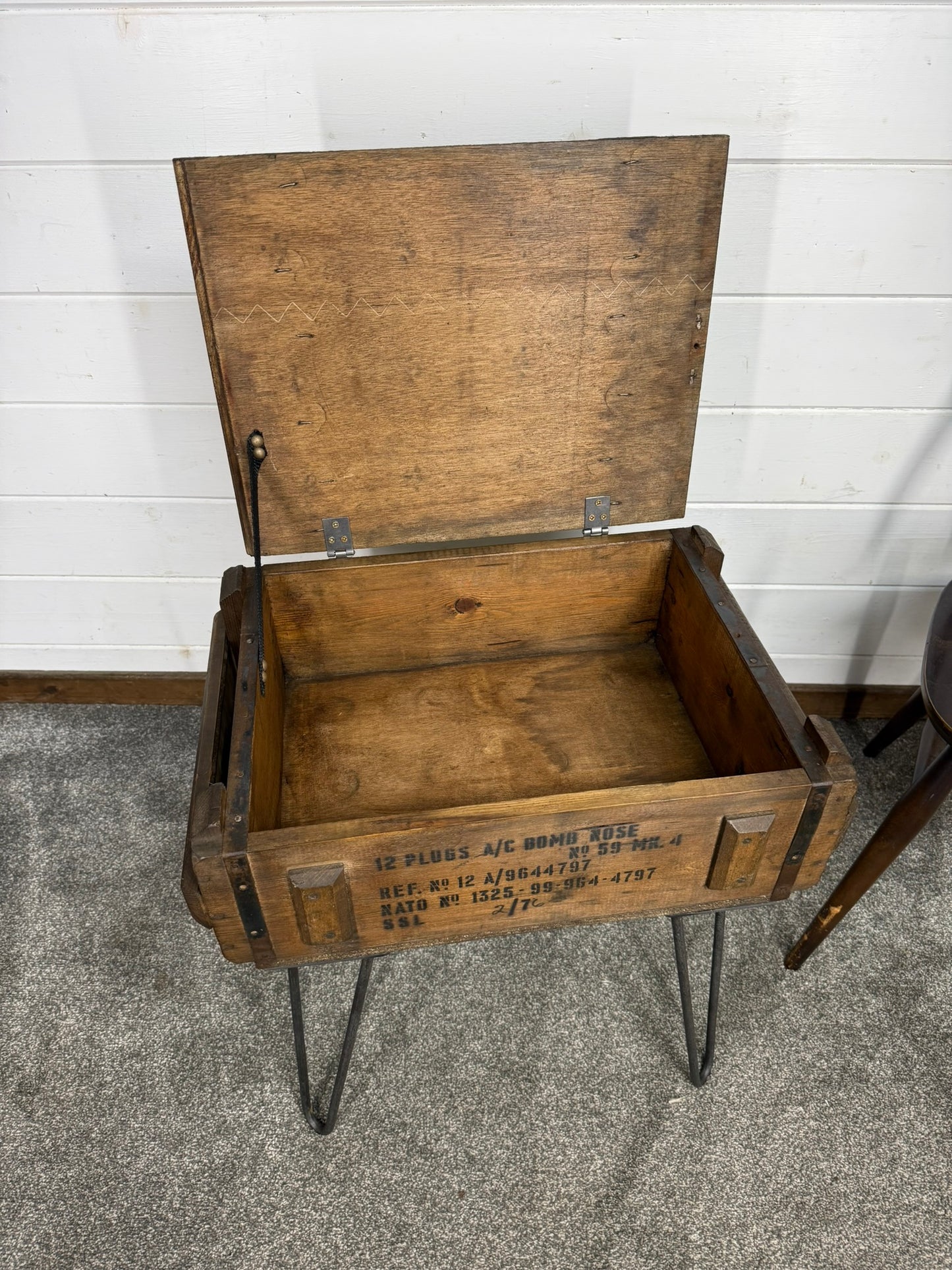 Vintage Military Crate Side Table Rustic Coffee Table Storage Box Reclaimed Army