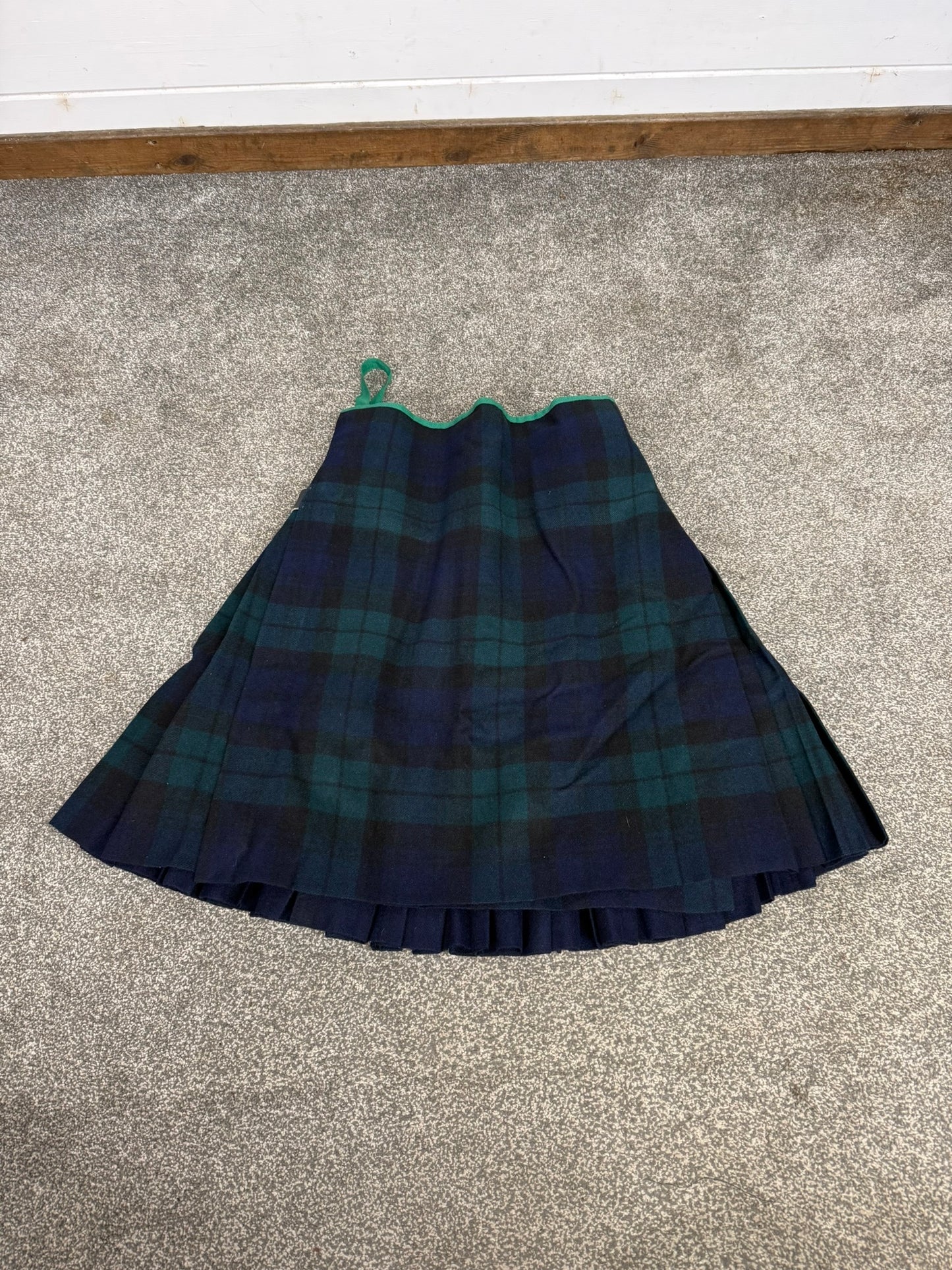 Vintage Scottish Military Black Watch Tartan Wool Kilt Thomas Gordon & Sons Kilt No 1