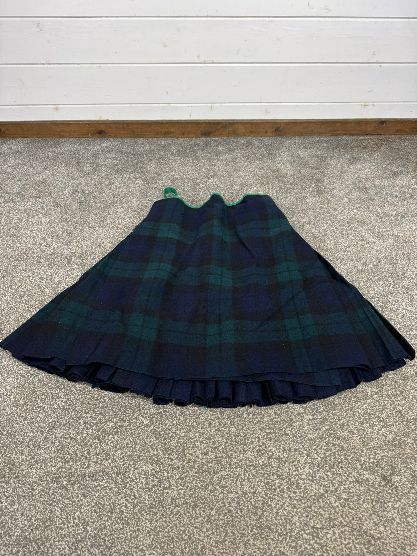 Vintage Scottish Military Black Watch Tartan Wool Kilt Thomas Gordon & Sons Kilt No 1