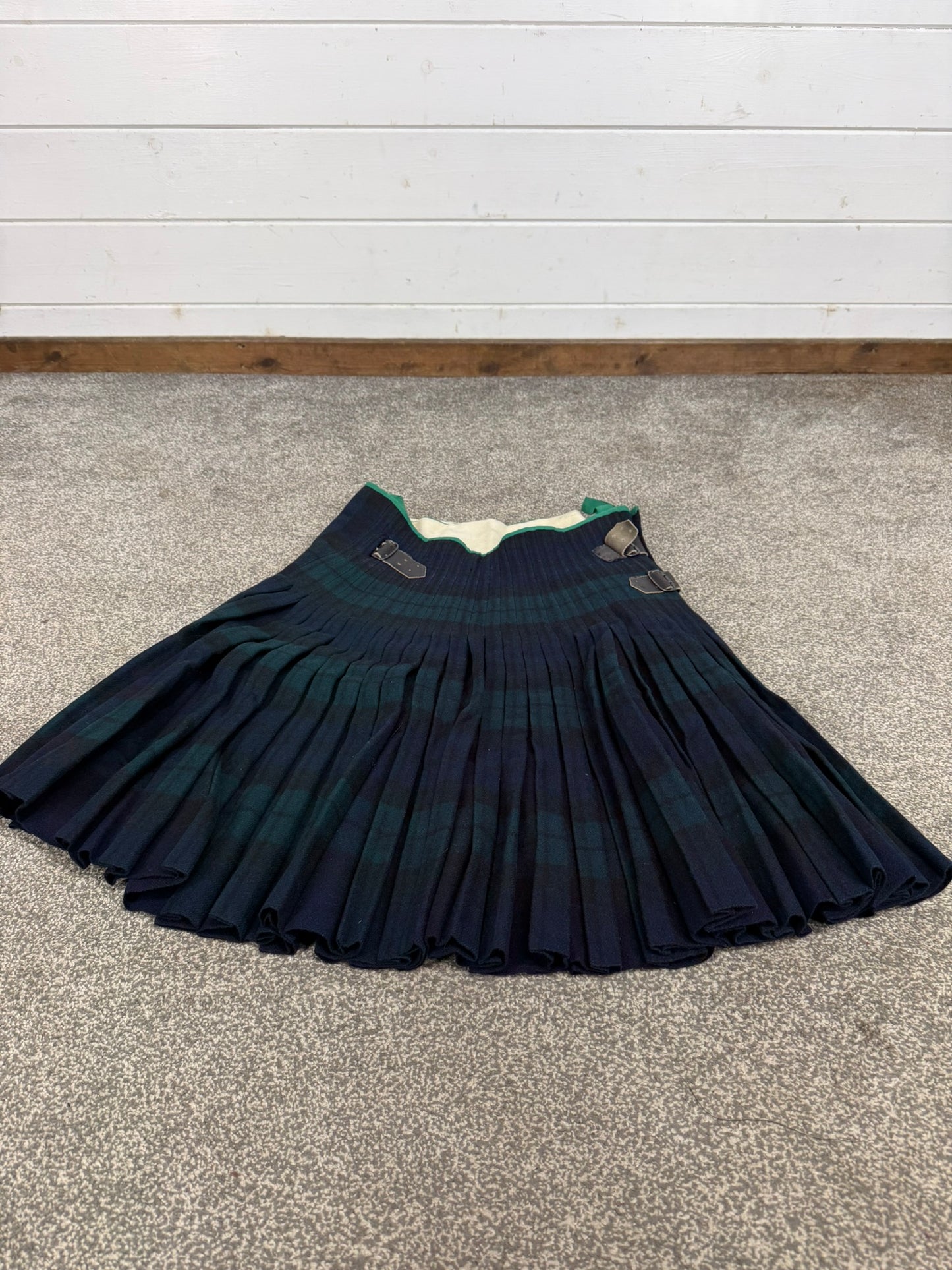 Vintage Scottish Military Black Watch Tartan Wool Kilt Thomas Gordon & Sons Kilt No 1