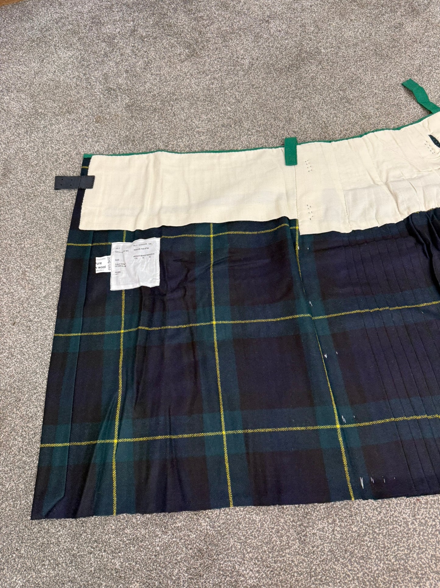 Unissued Vintage Army No3 Gordon Highlanders Kilt Military Pure Wool Tartan