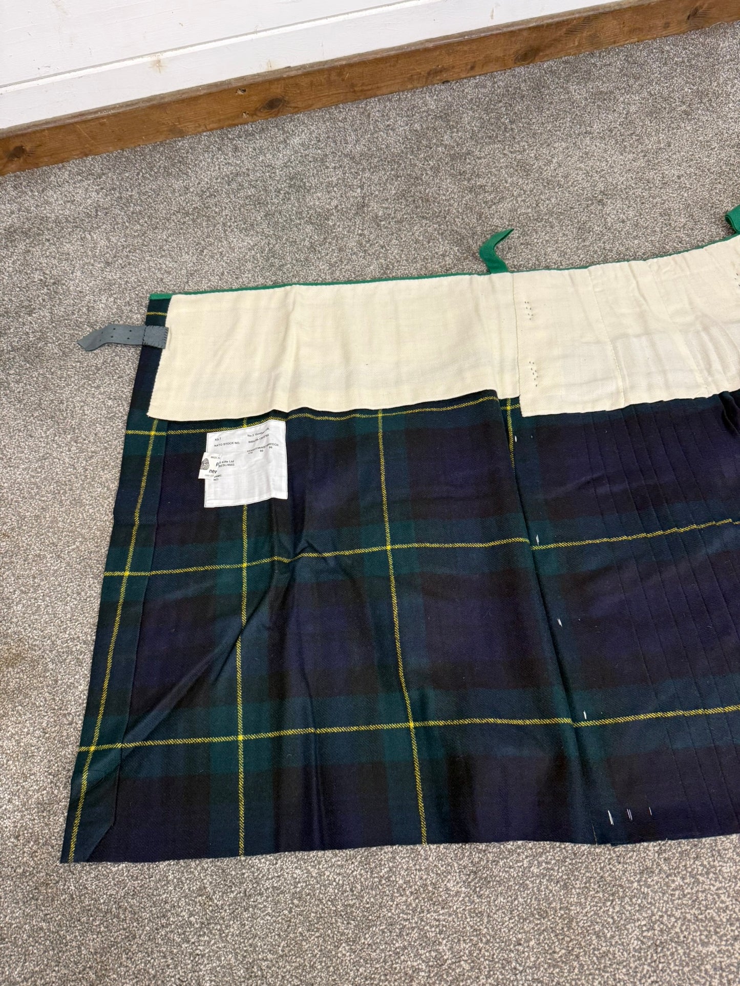 Unissued Vintage Army No3 Gordon Highlanders Kilt Military Pure Wool Tartan