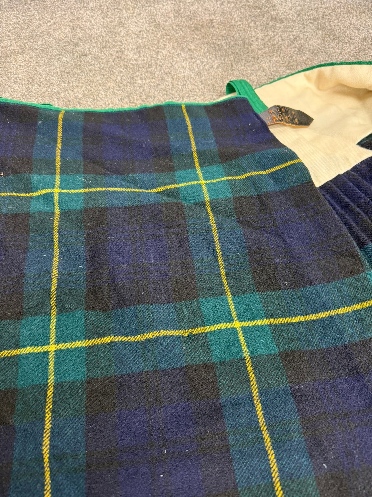 Vintage British Army No3 Gordon Highlanders Kilt Military Pure Wool Tartan - Damaged